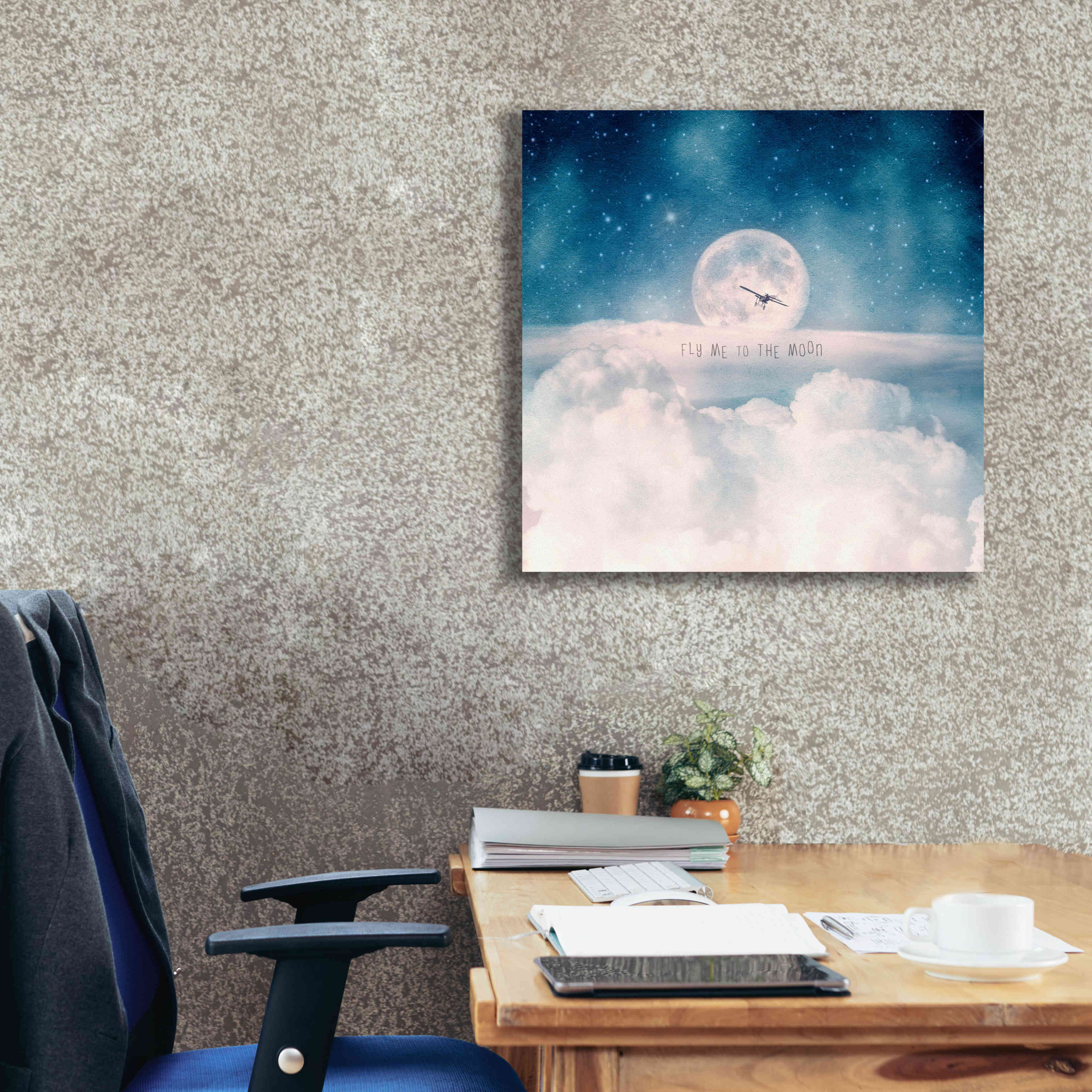 'Moonrise Over the Clouds' by Paula Belle Flores, Giclee Canvas Wall Art,26 x 26