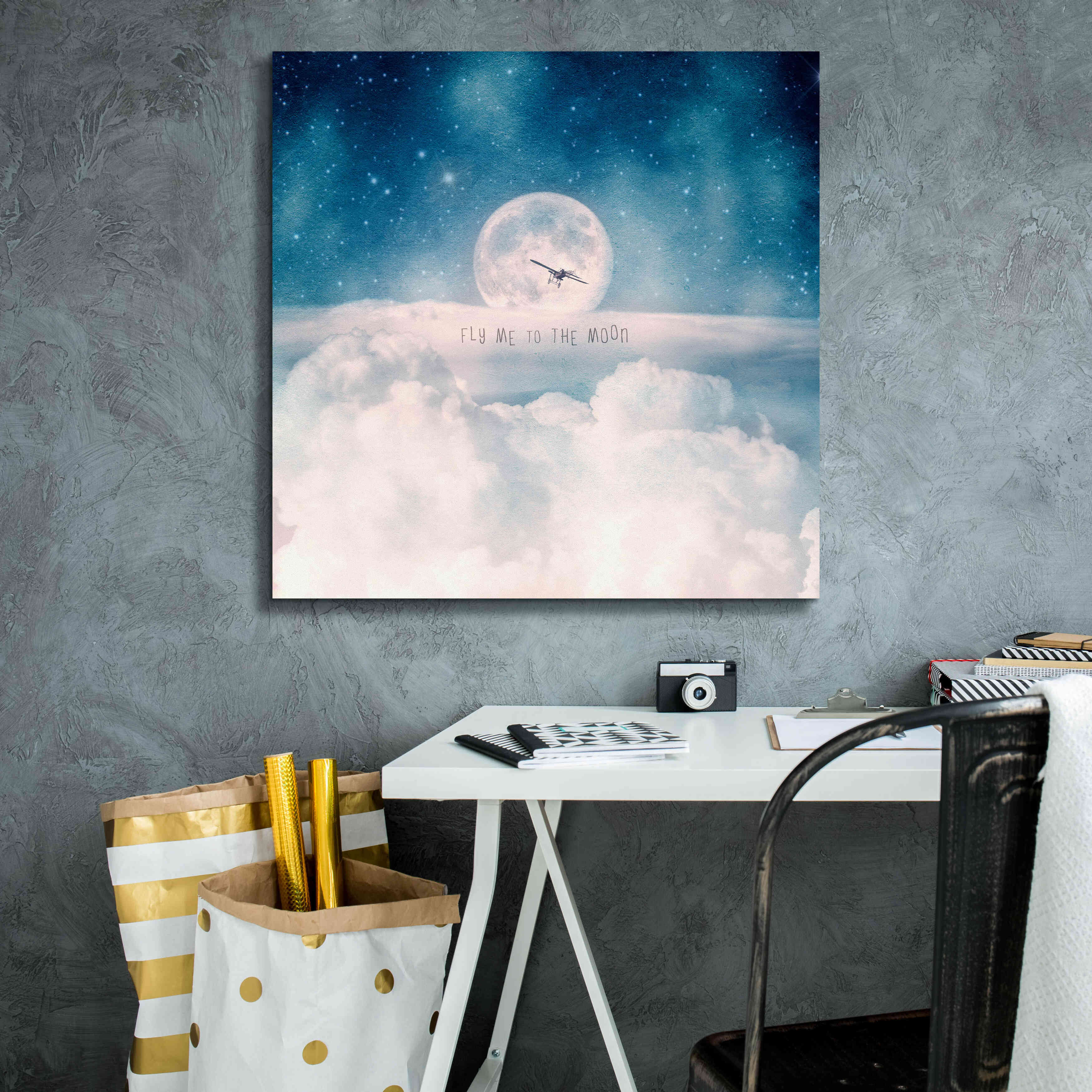 'Moonrise Over the Clouds' by Paula Belle Flores, Giclee Canvas Wall Art,26 x 26
