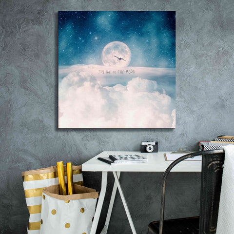 Image of 'Moonrise Over the Clouds' by Paula Belle Flores, Giclee Canvas Wall Art,26 x 26