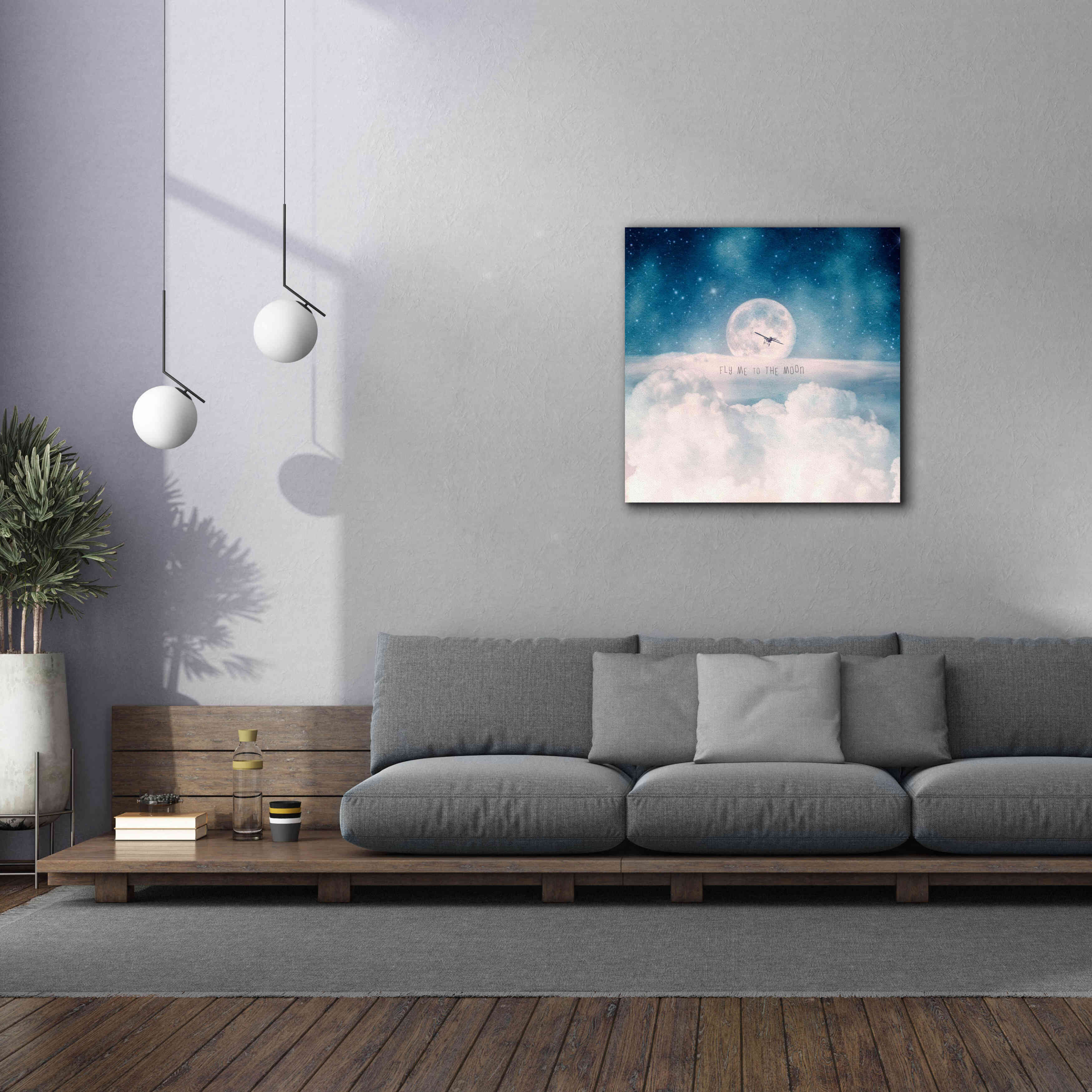 'Moonrise Over the Clouds' by Paula Belle Flores, Giclee Canvas Wall Art,37 x 37