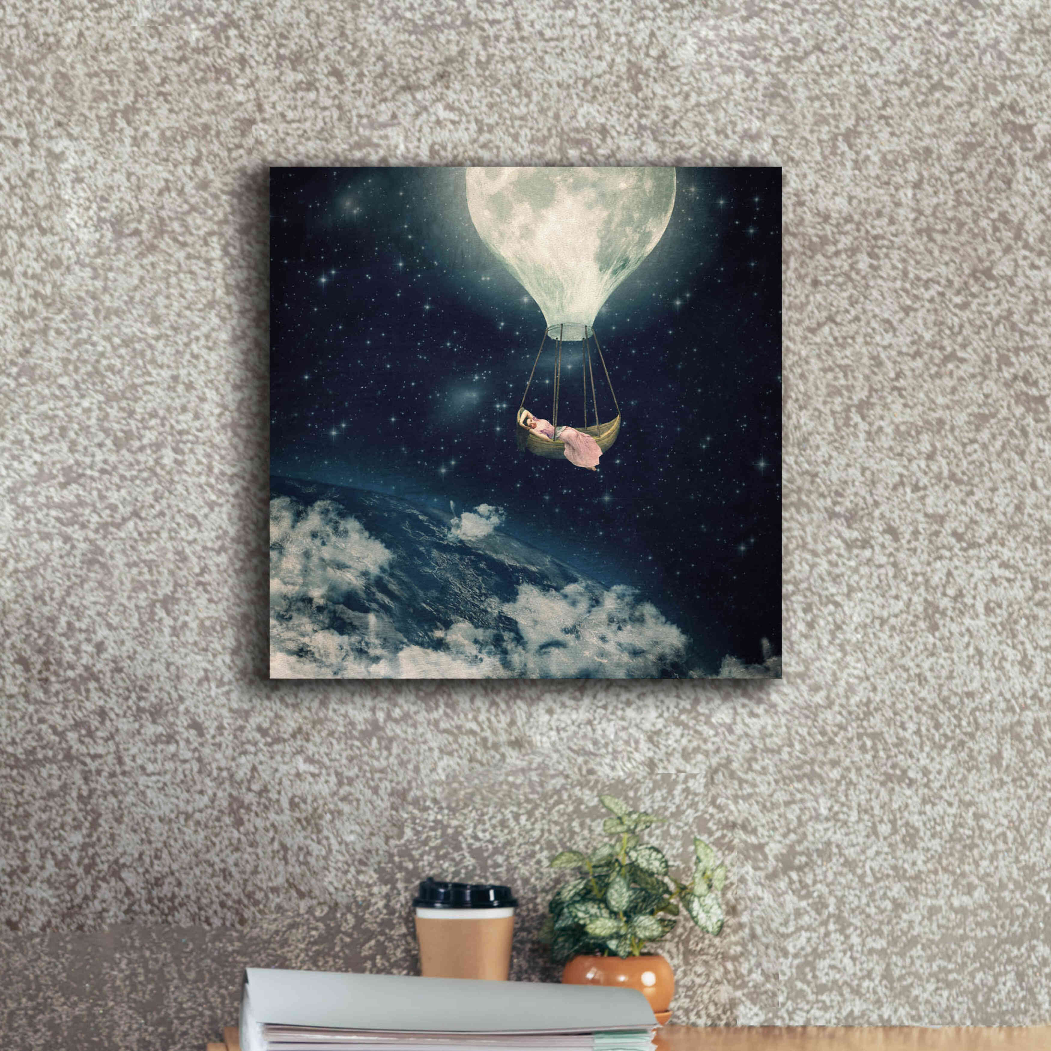 'The Moon Carries Me Away' by Paula Belle Flores, Giclee Canvas Wall Art,18 x 18