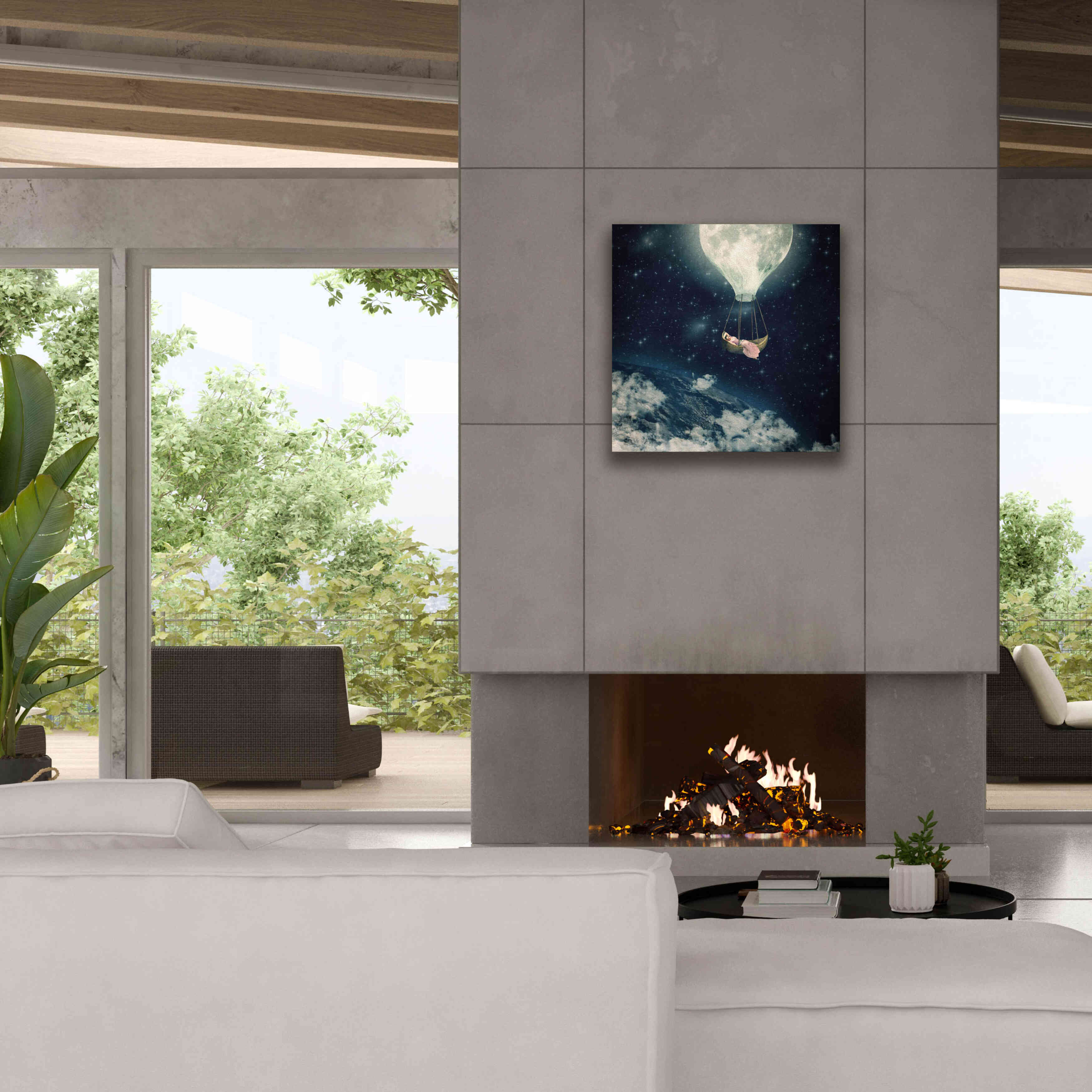 'The Moon Carries Me Away' by Paula Belle Flores, Giclee Canvas Wall Art,26 x 26