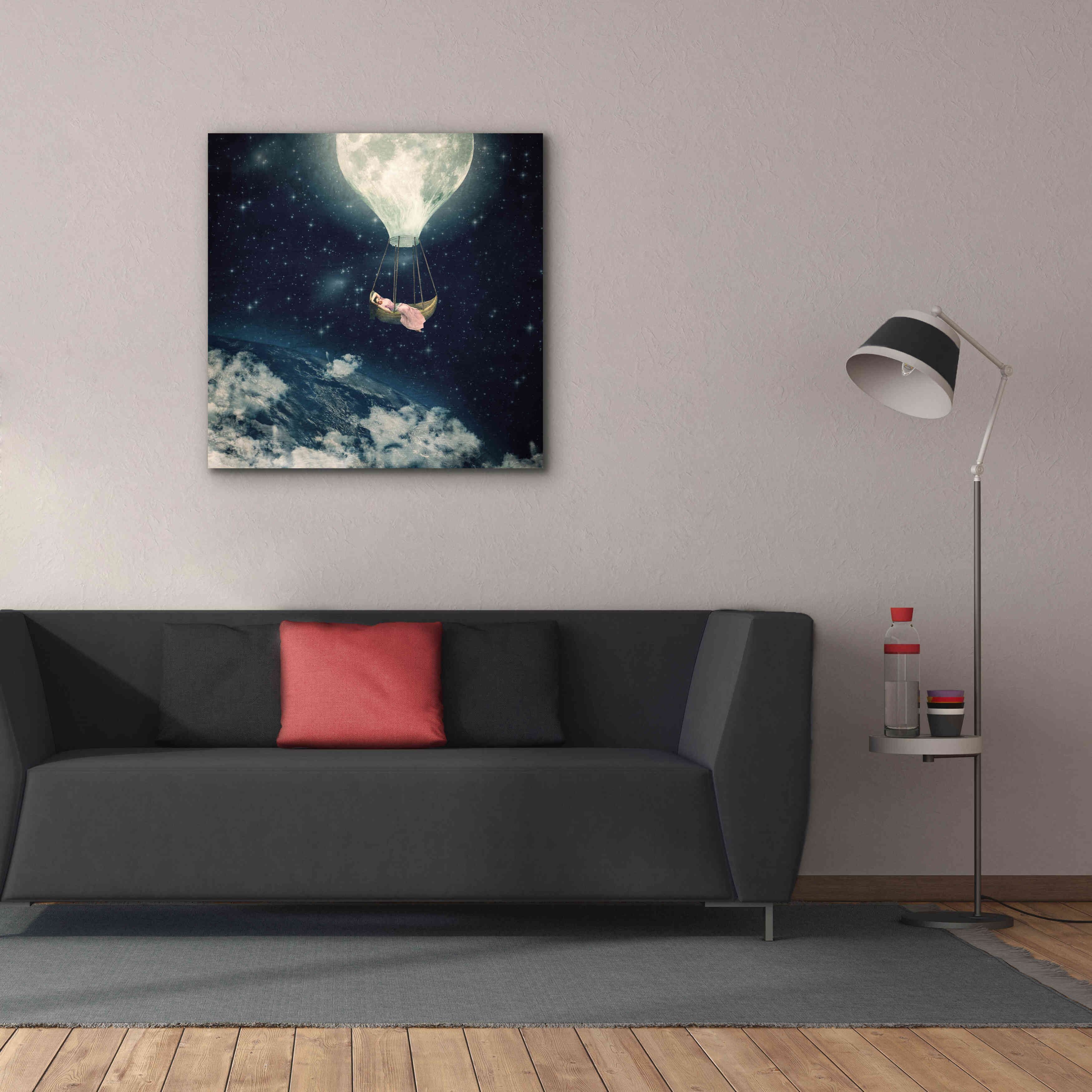 'The Moon Carries Me Away' by Paula Belle Flores, Giclee Canvas Wall Art,37 x 37