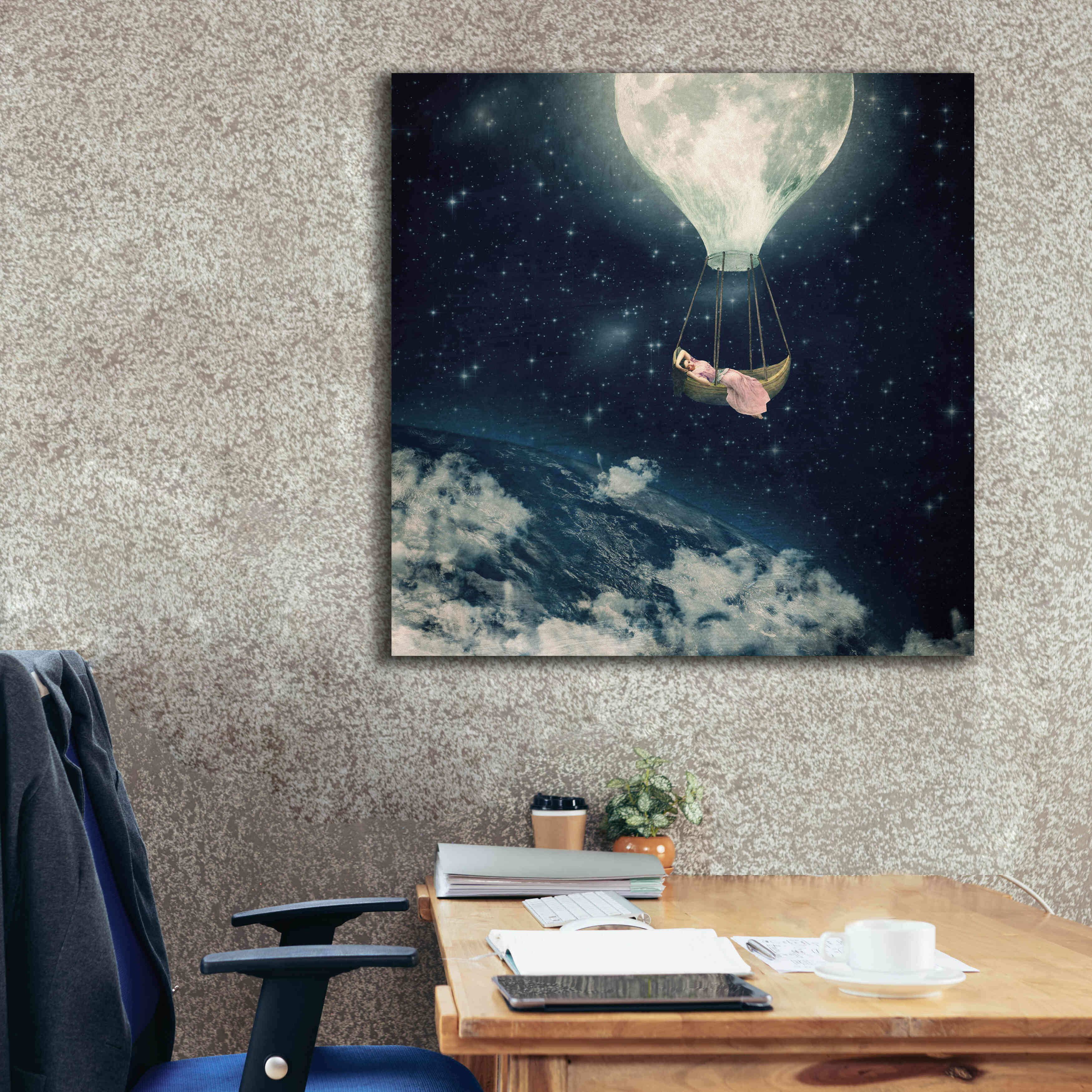 'The Moon Carries Me Away' by Paula Belle Flores, Giclee Canvas Wall Art,37 x 37