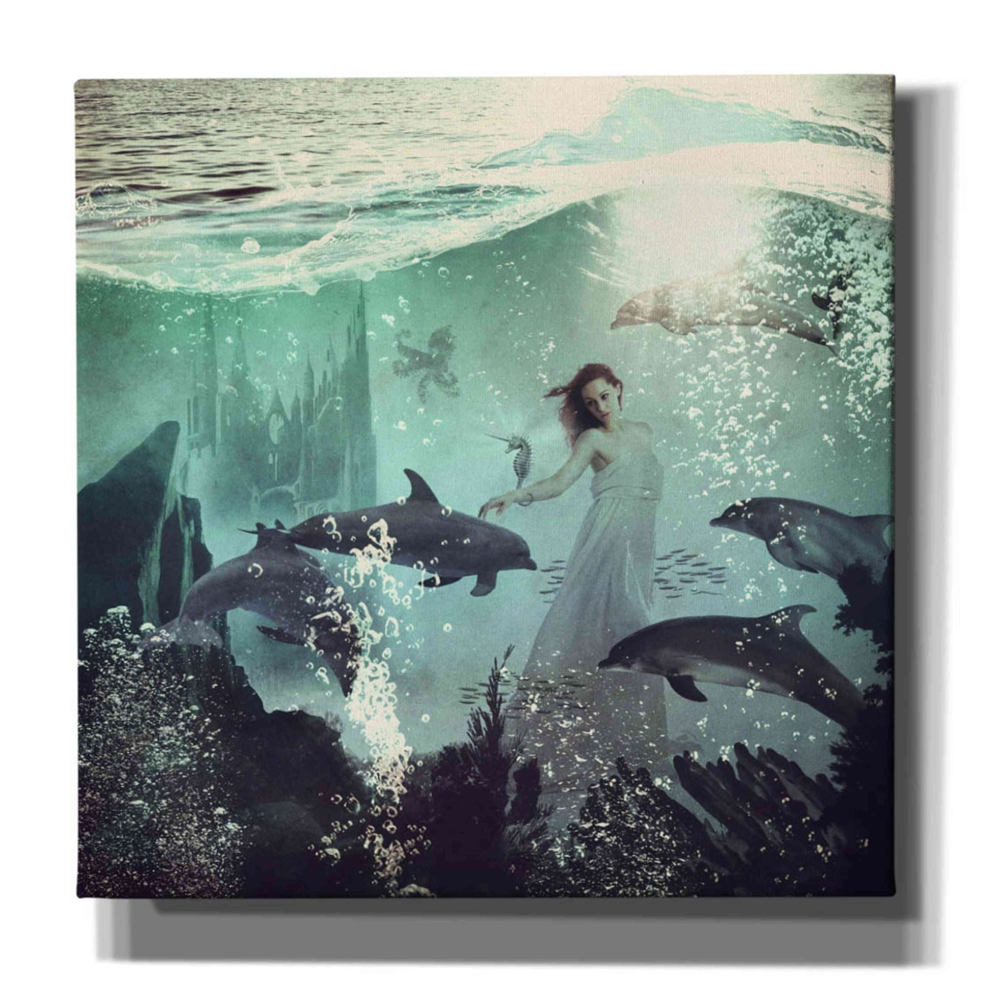 'The Sea Unicorn Lady' by Paula Belle Flores, Giclee Canvas Wall Art