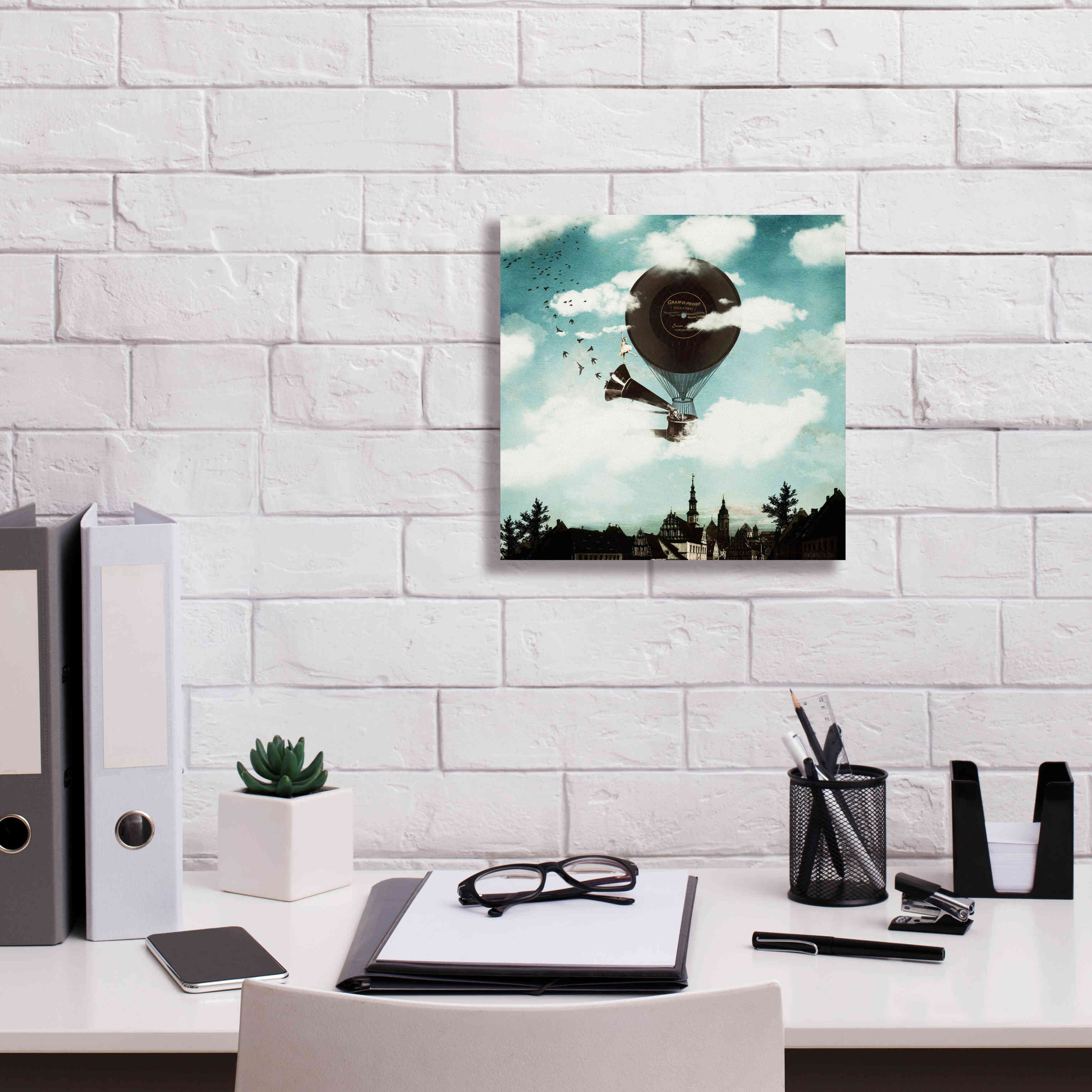 'The Travelling Ballerina' by Paula Belle Flores, Giclee Canvas Wall Art,12 x 12