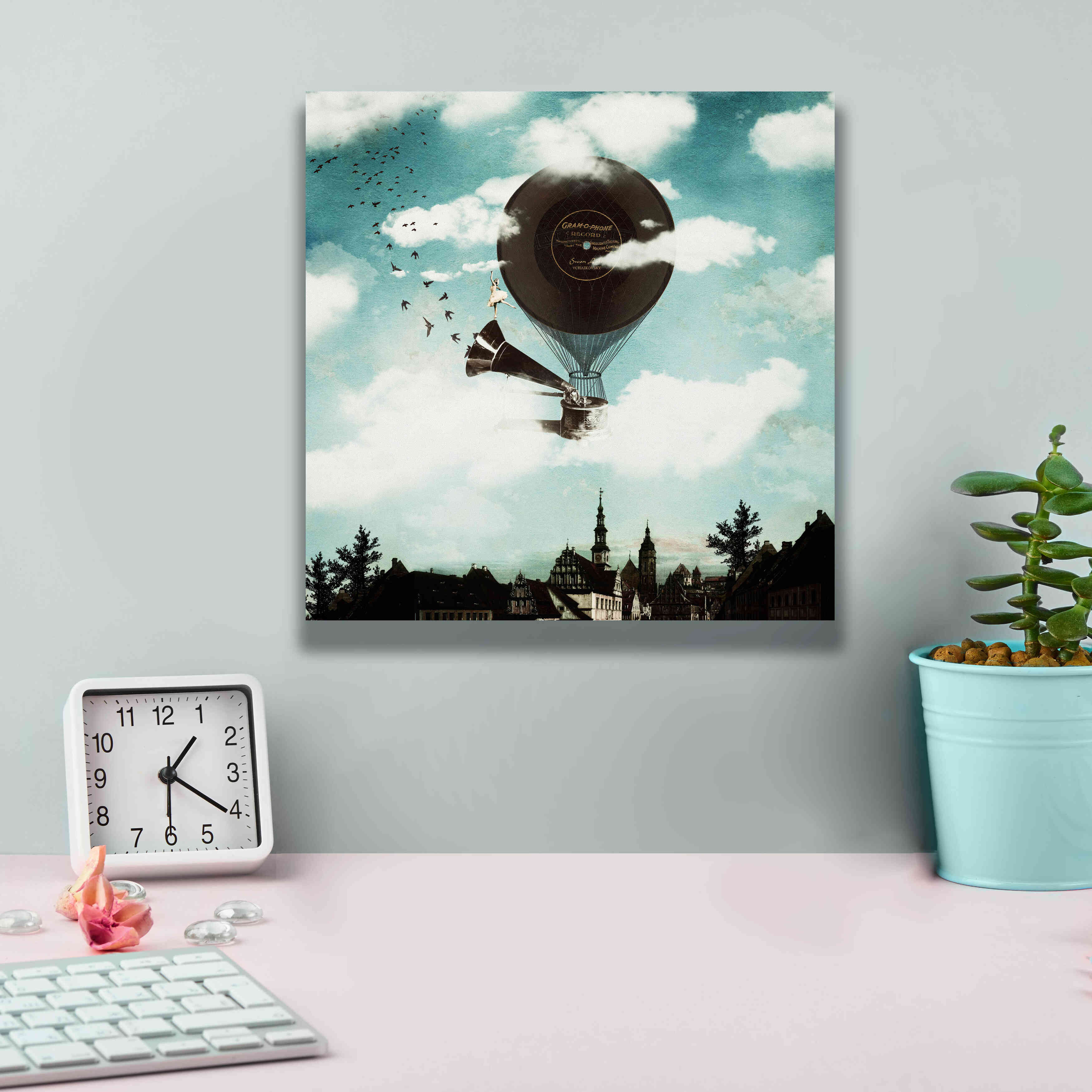 'The Travelling Ballerina' by Paula Belle Flores, Giclee Canvas Wall Art,12 x 12