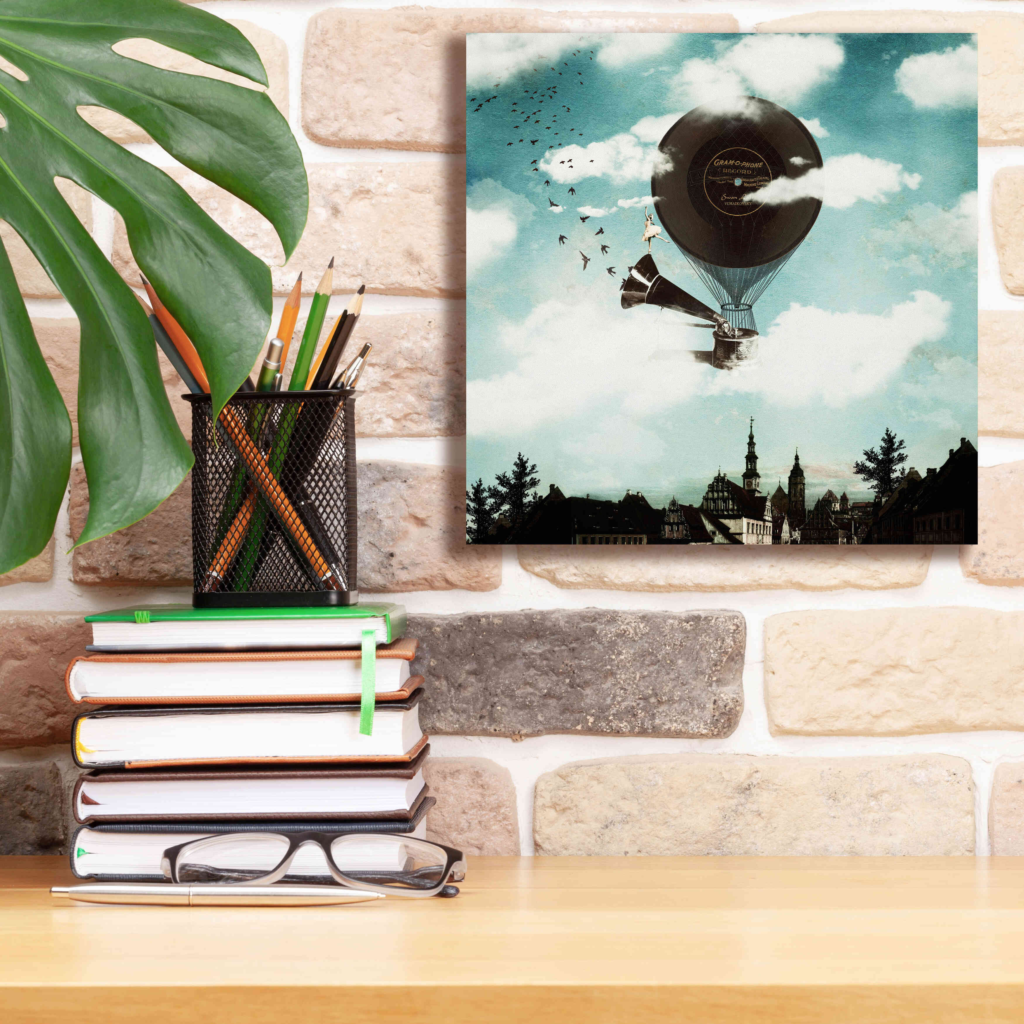 'The Travelling Ballerina' by Paula Belle Flores, Giclee Canvas Wall Art,12 x 12