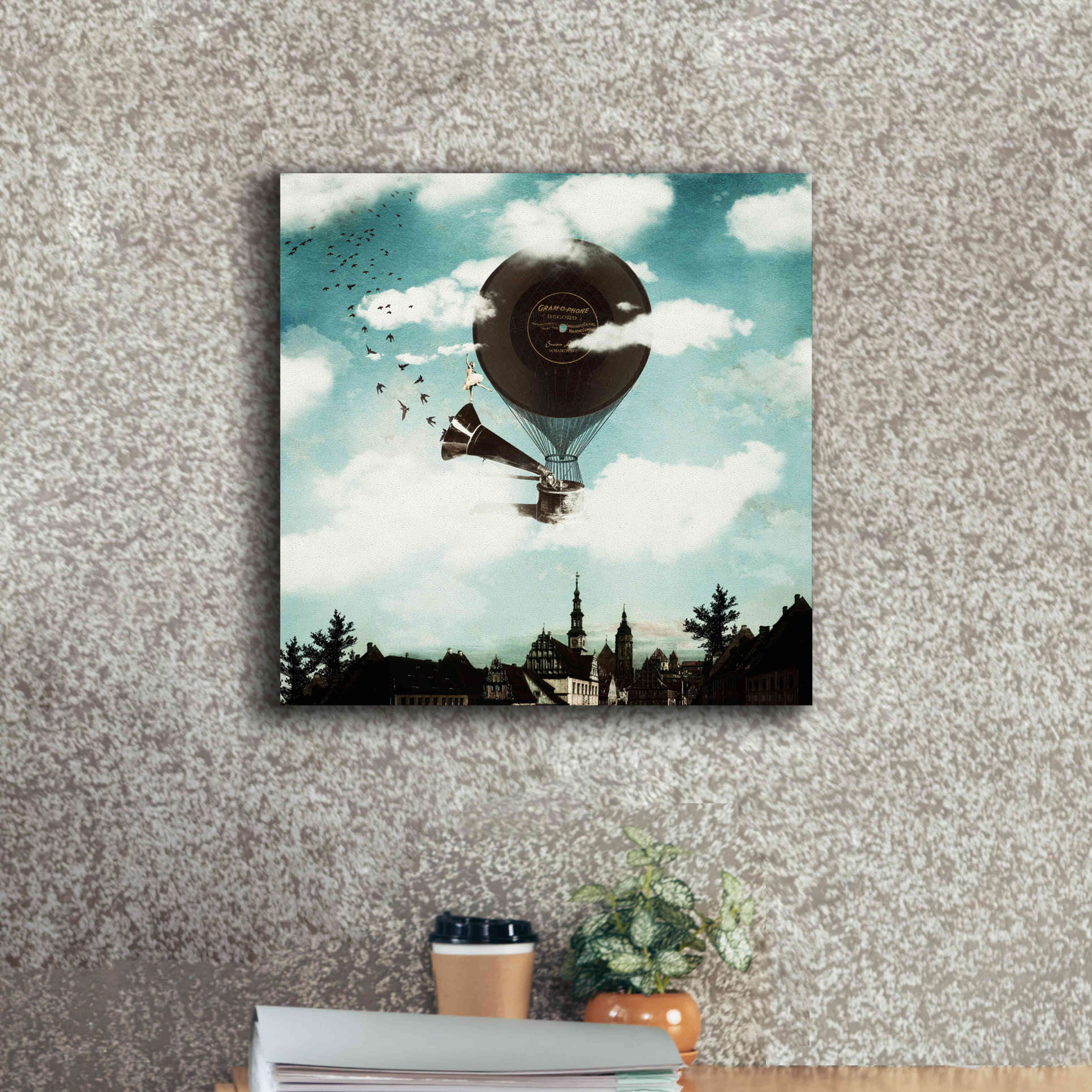 'The Travelling Ballerina' by Paula Belle Flores, Giclee Canvas Wall Art,18 x 18