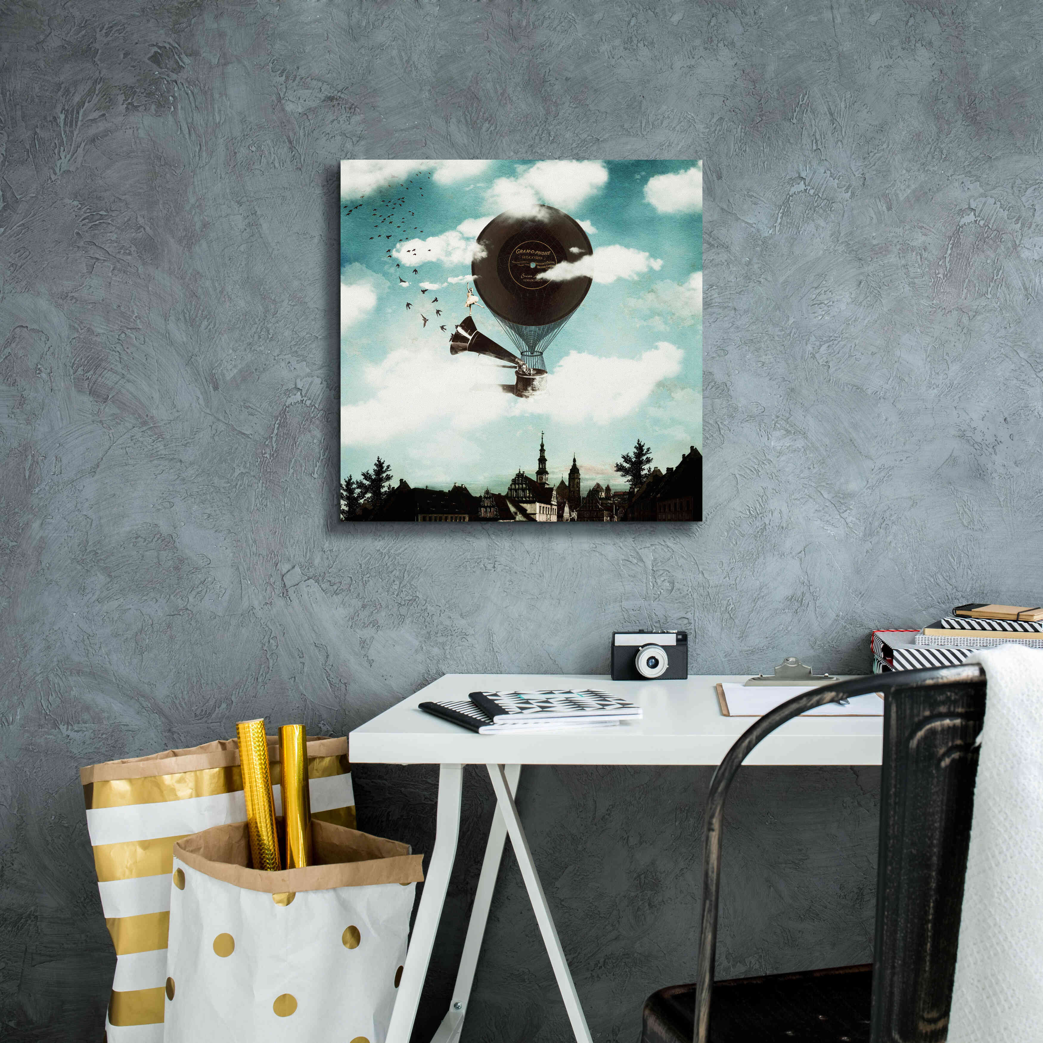 'The Travelling Ballerina' by Paula Belle Flores, Giclee Canvas Wall Art,18 x 18