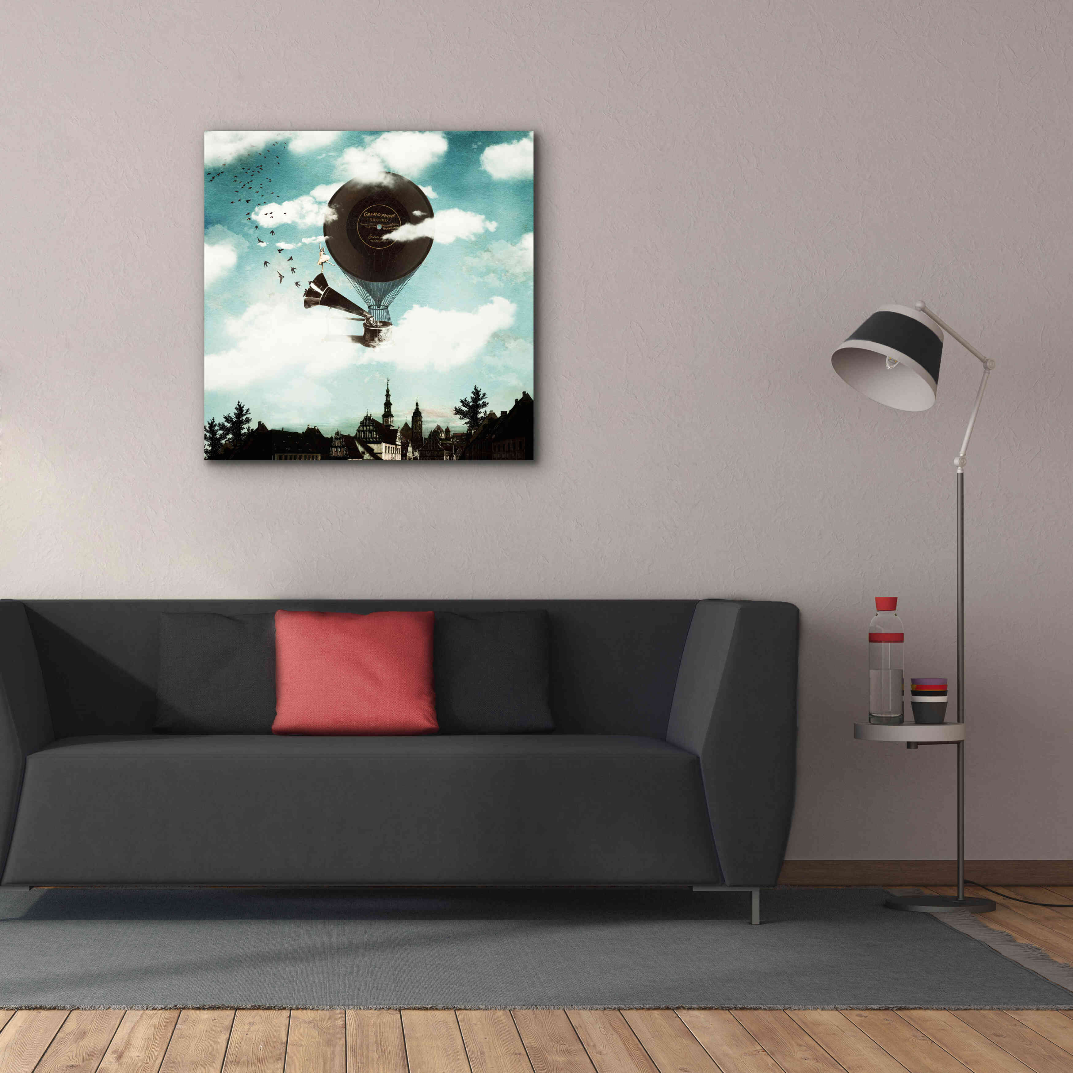 'The Travelling Ballerina' by Paula Belle Flores, Giclee Canvas Wall Art,37 x 37