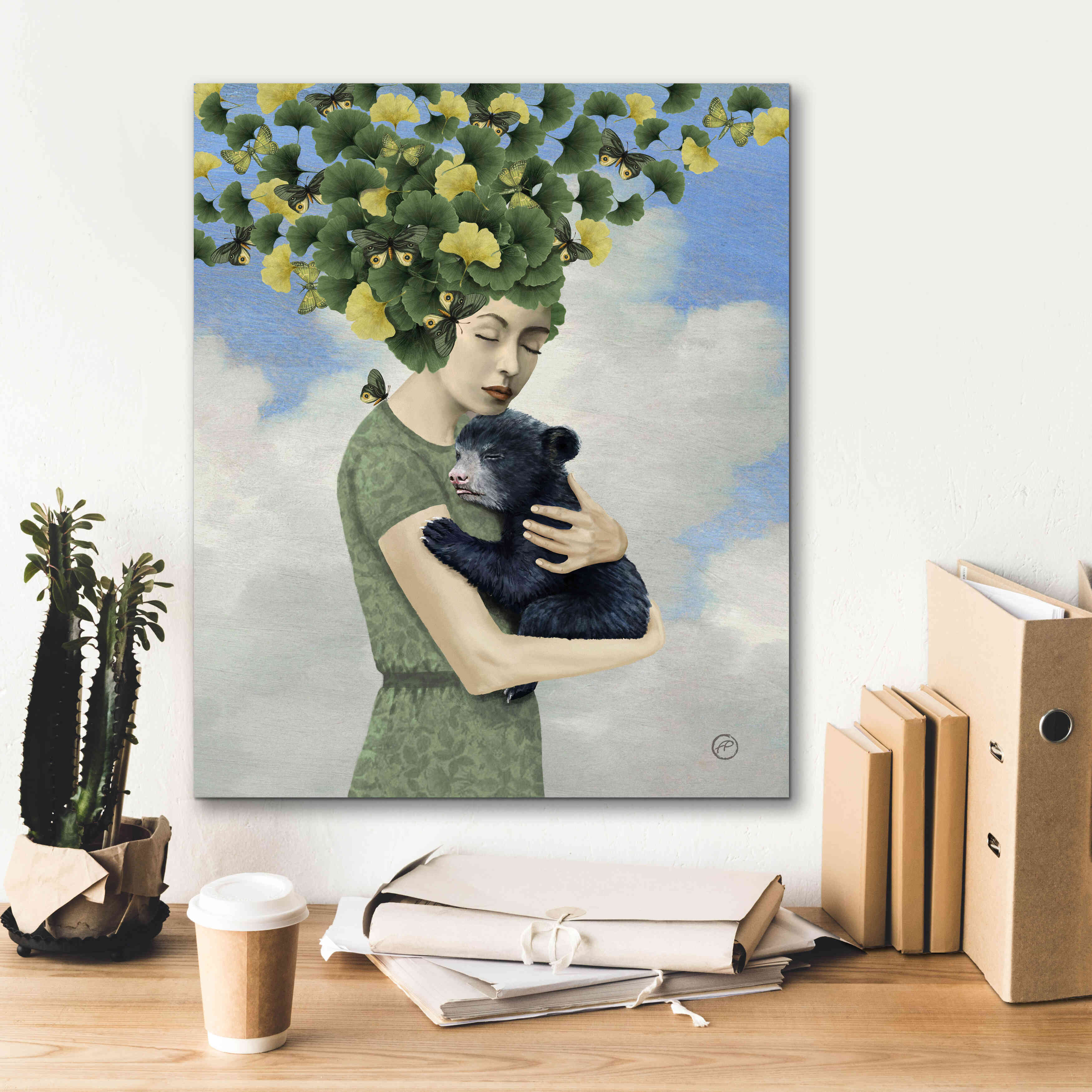 'You Are Safe - Bear' by Paula Belle Flores, Giclee Canvas Wall Art,20 x 24