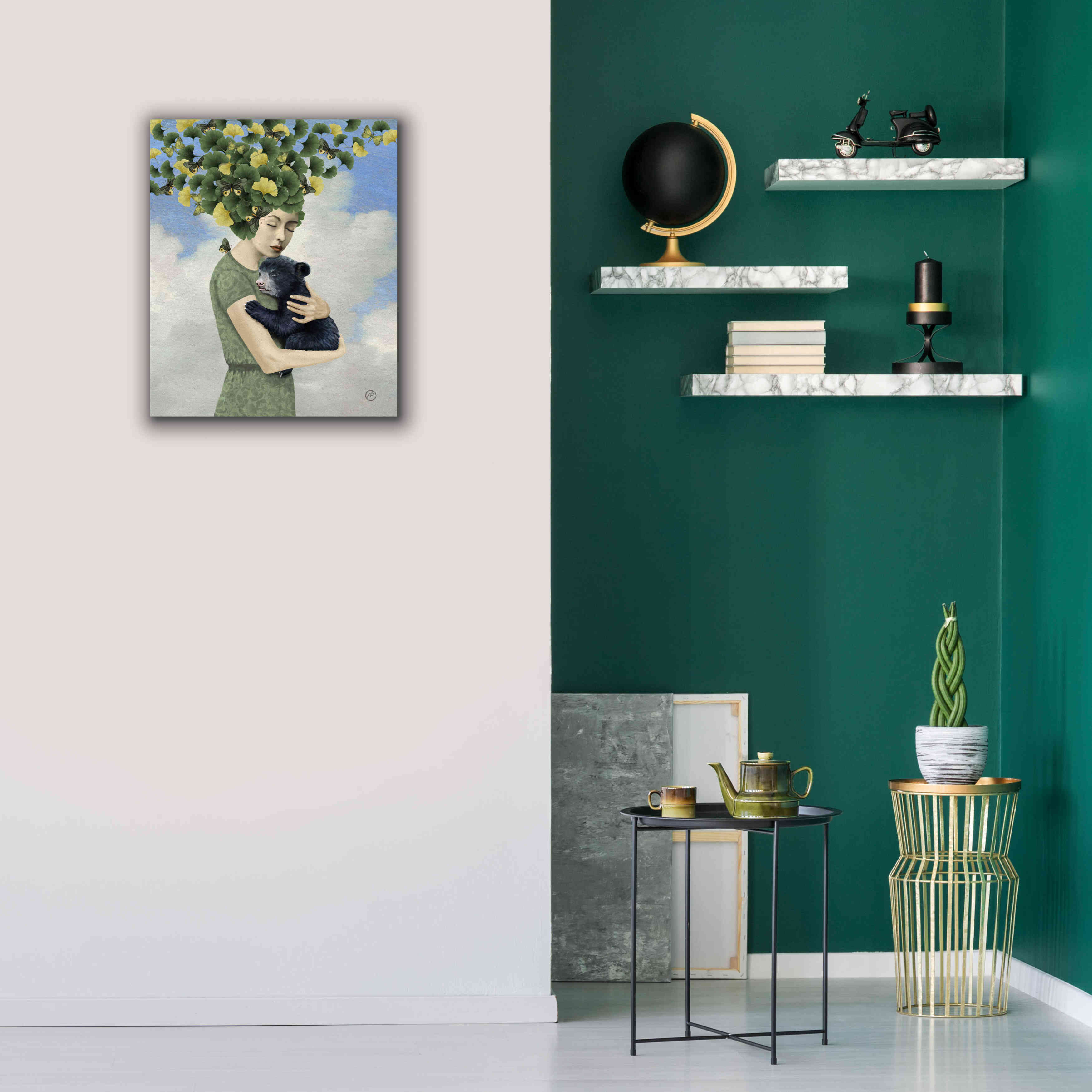 'You Are Safe - Bear' by Paula Belle Flores, Giclee Canvas Wall Art,20 x 24