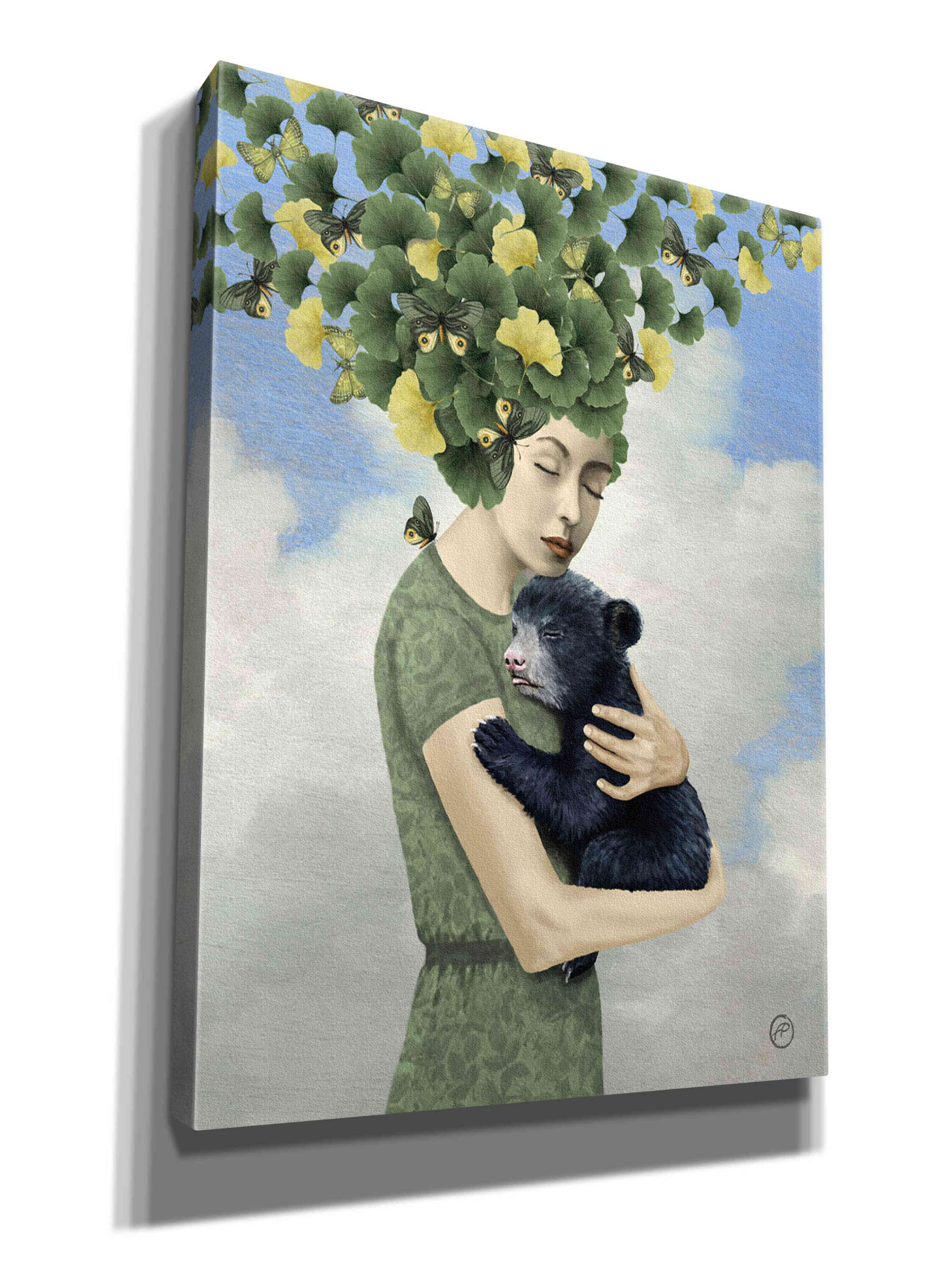 'You Are Safe - Bear' by Paula Belle Flores, Giclee Canvas Wall Art