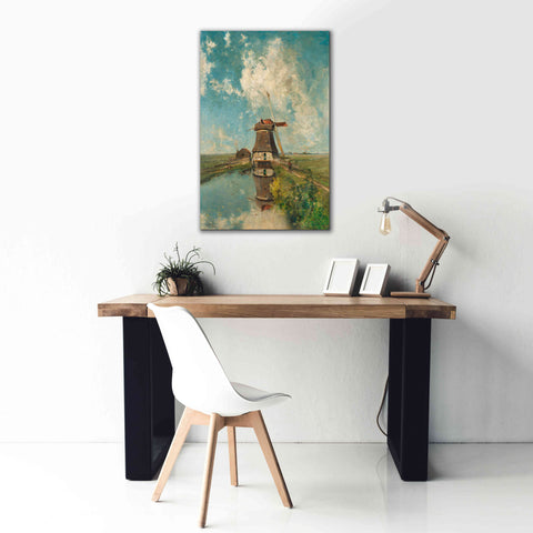 Image of 'A Windmill on a Polder Waterway  c. 1889' by Gabriel, Giclee Canvas Wall Art,26 x 40