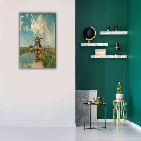 Image of 'A Windmill on a Polder Waterway  c. 1889' by Gabriel, Giclee Canvas Wall Art,26 x 40