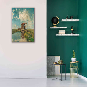 'A Windmill on a Polder Waterway  c. 1889' by Gabriel, Giclee Canvas Wall Art,26 x 40