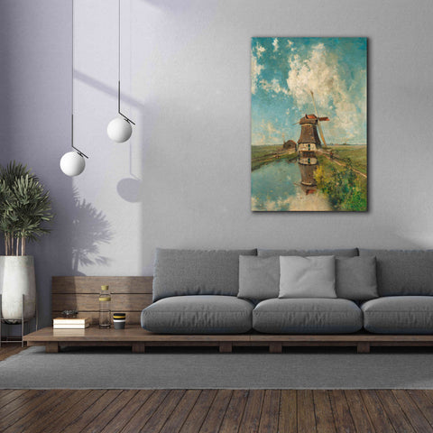 Image of 'A Windmill on a Polder Waterway  c. 1889' by Gabriel, Giclee Canvas Wall Art,40 x 60