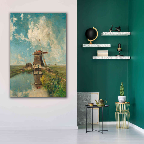 Image of 'A Windmill on a Polder Waterway  c. 1889' by Gabriel, Giclee Canvas Wall Art,40 x 60