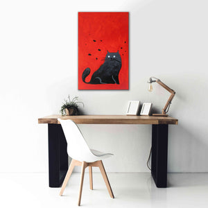 'Stray Black Cat' by Robert Filiuta, Giclee Canvas Wall Art,26 x 40