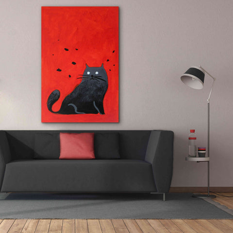 Image of 'Stray Black Cat' by Robert Filiuta, Giclee Canvas Wall Art,40 x 60