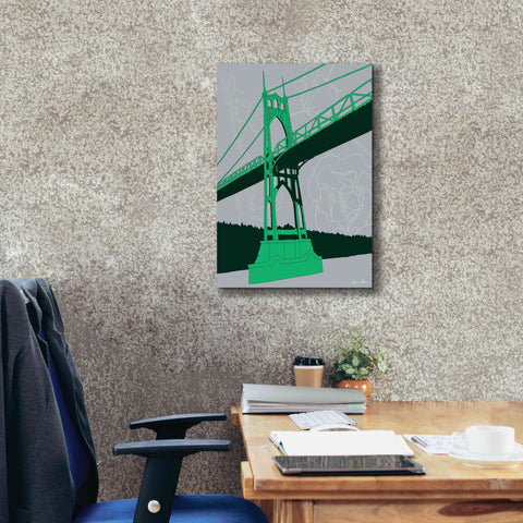 Image of 'St. Johns Bridge - Portland' by Shane Donahue, Giclee Canvas Wall Art,18 x 26