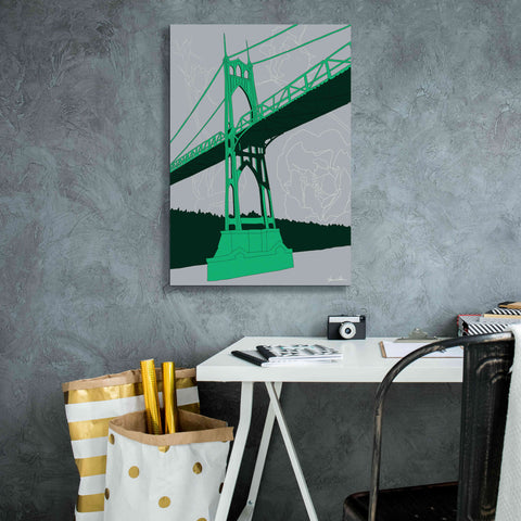 Image of 'St. Johns Bridge - Portland' by Shane Donahue, Giclee Canvas Wall Art,18 x 26