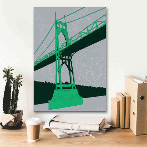 Image of 'St. Johns Bridge - Portland' by Shane Donahue, Giclee Canvas Wall Art,18 x 26