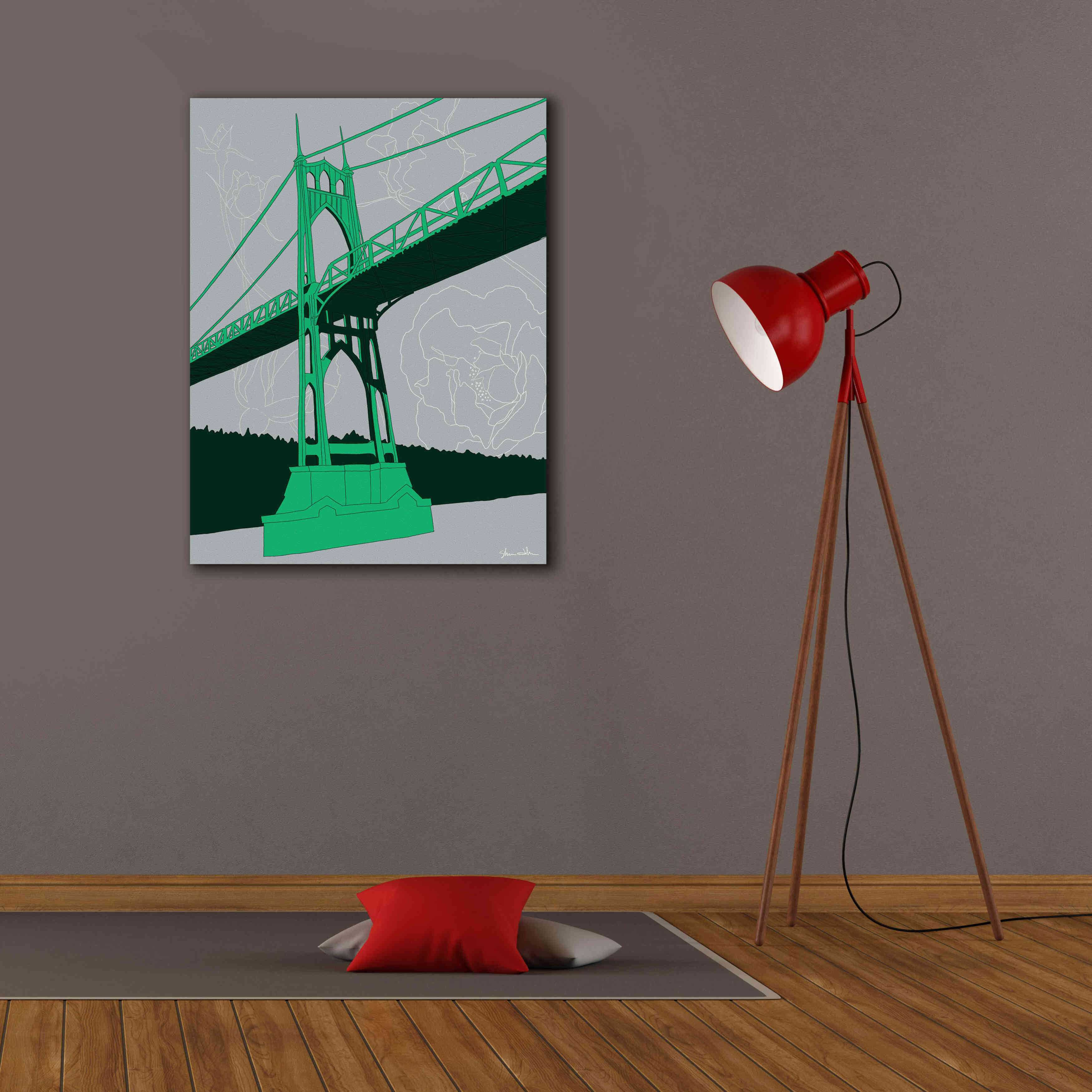 'St. Johns Bridge - Portland' by Shane Donahue, Giclee Canvas Wall Art,26 x 34