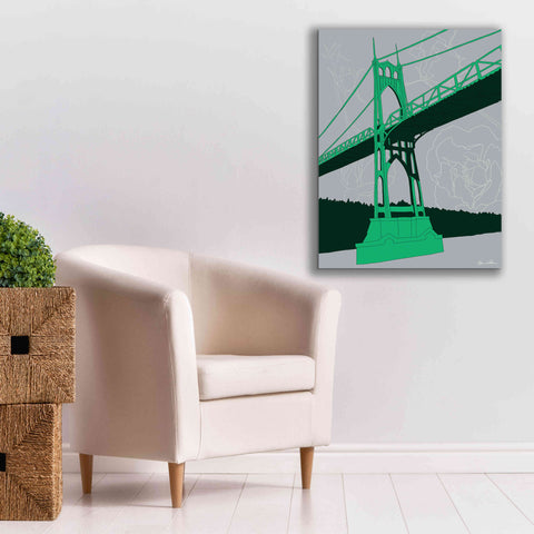 Image of 'St. Johns Bridge - Portland' by Shane Donahue, Giclee Canvas Wall Art,26 x 34