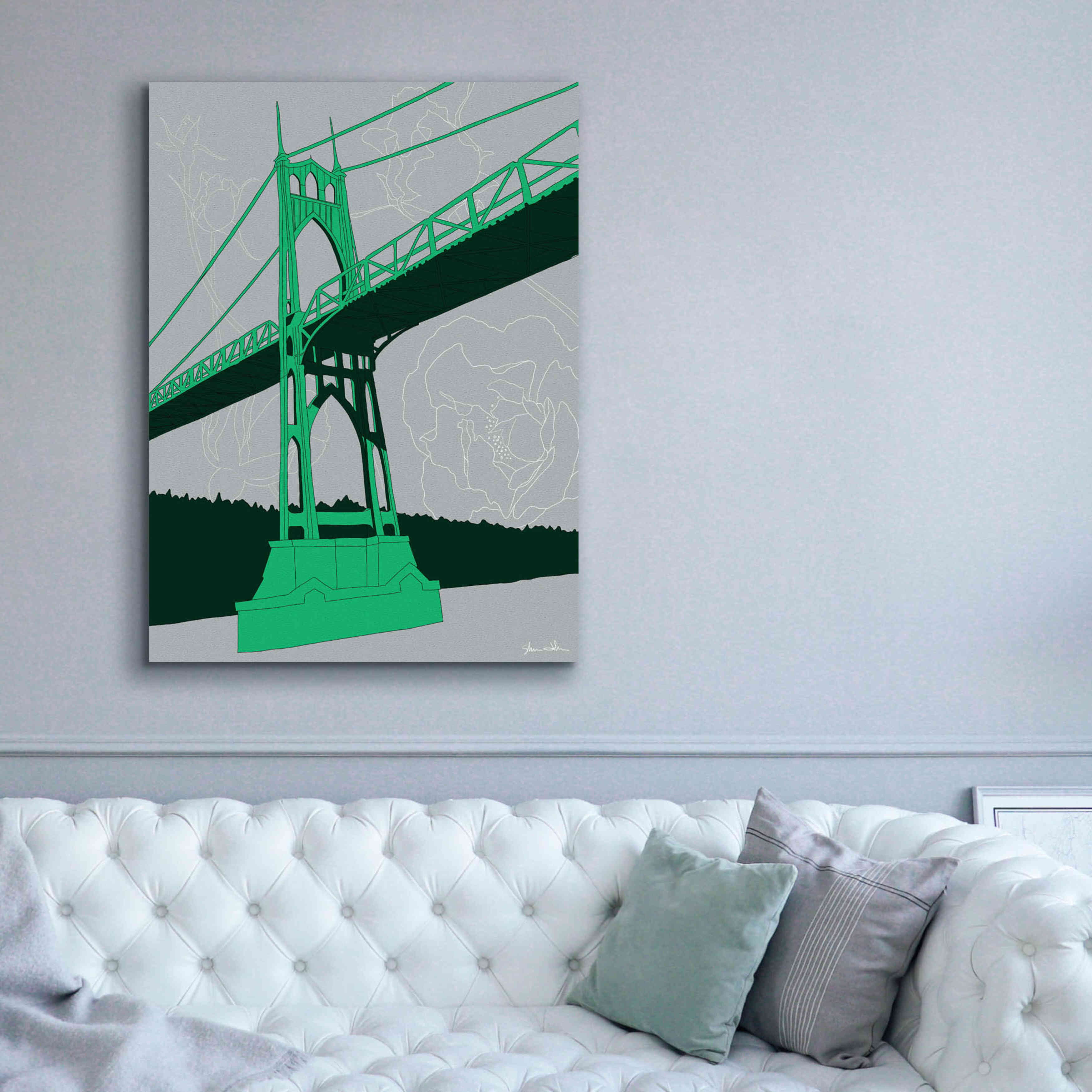 'St. Johns Bridge - Portland' by Shane Donahue, Giclee Canvas Wall Art,40 x 54