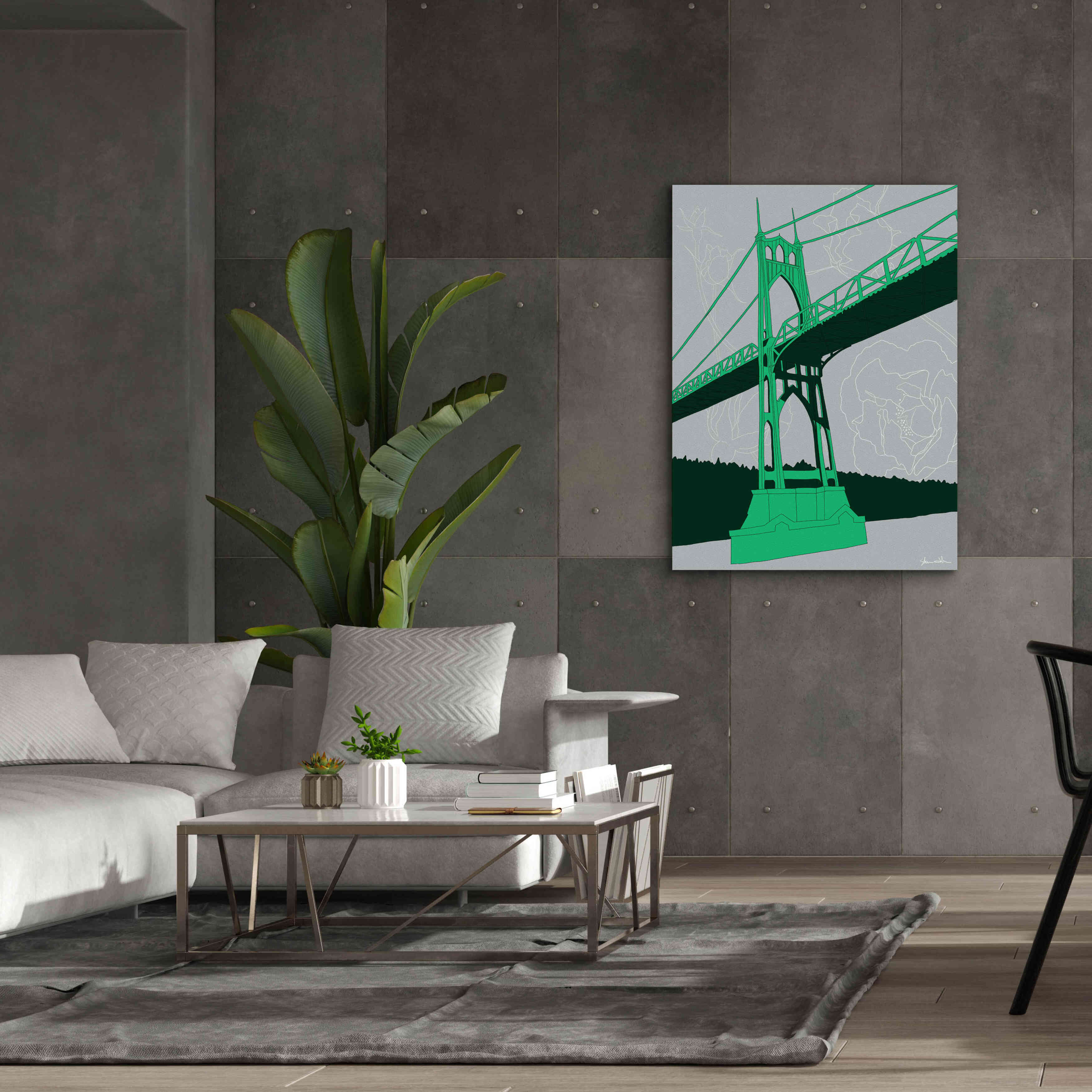 'St. Johns Bridge - Portland' by Shane Donahue, Giclee Canvas Wall Art,40 x 54