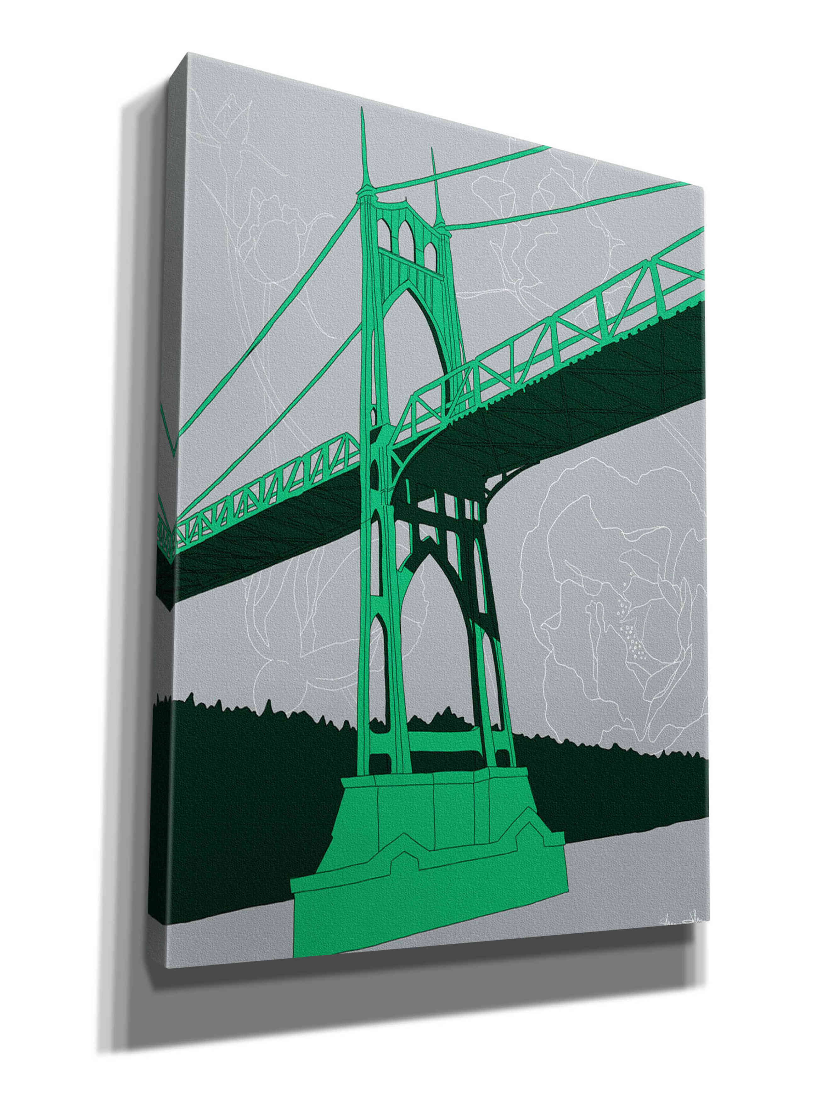 'St. Johns Bridge - Portland' by Shane Donahue, Giclee Canvas Wall Art