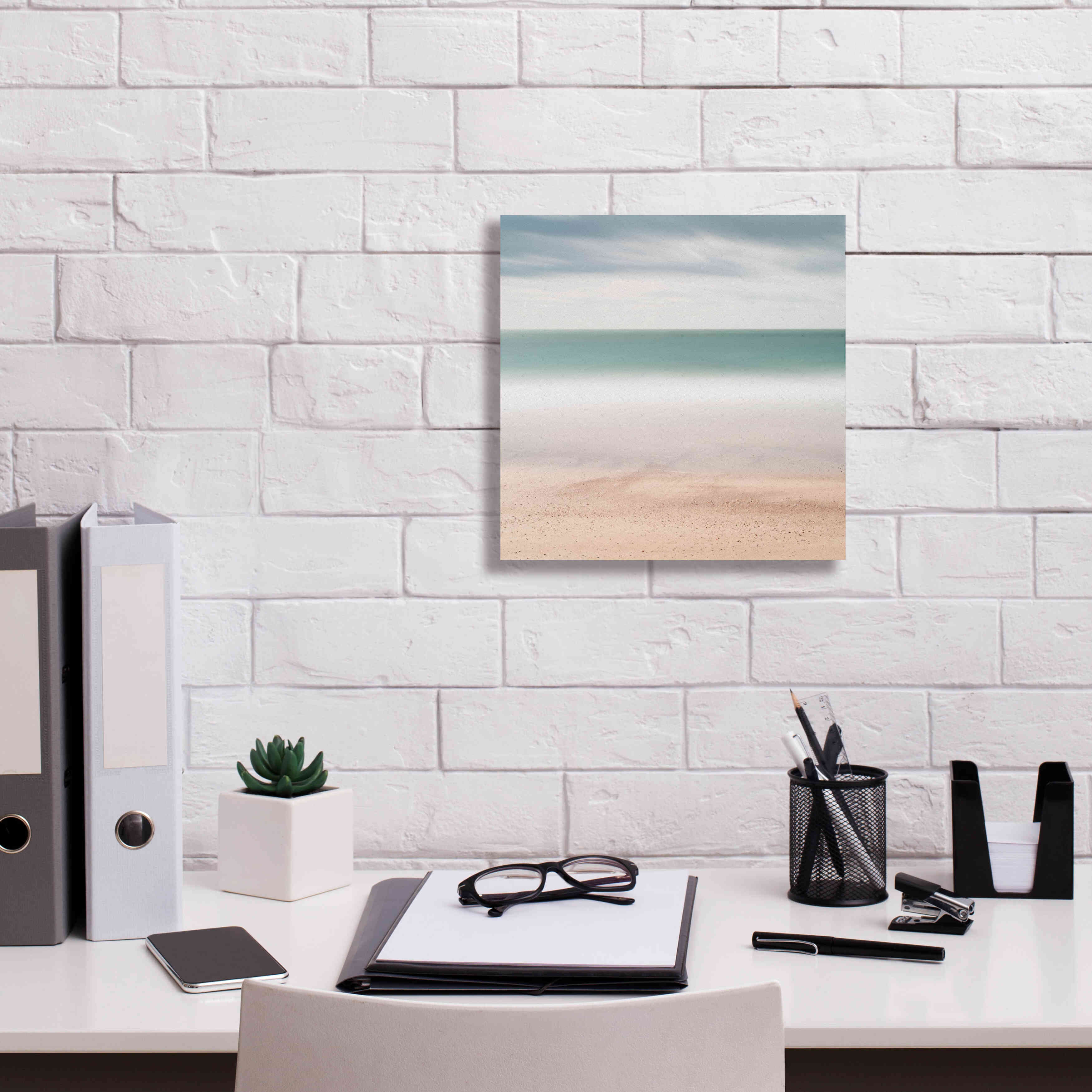 'Beach Sea Sky' by Wilco Dragt, Giclee Canvas Wall Art,12 x 12