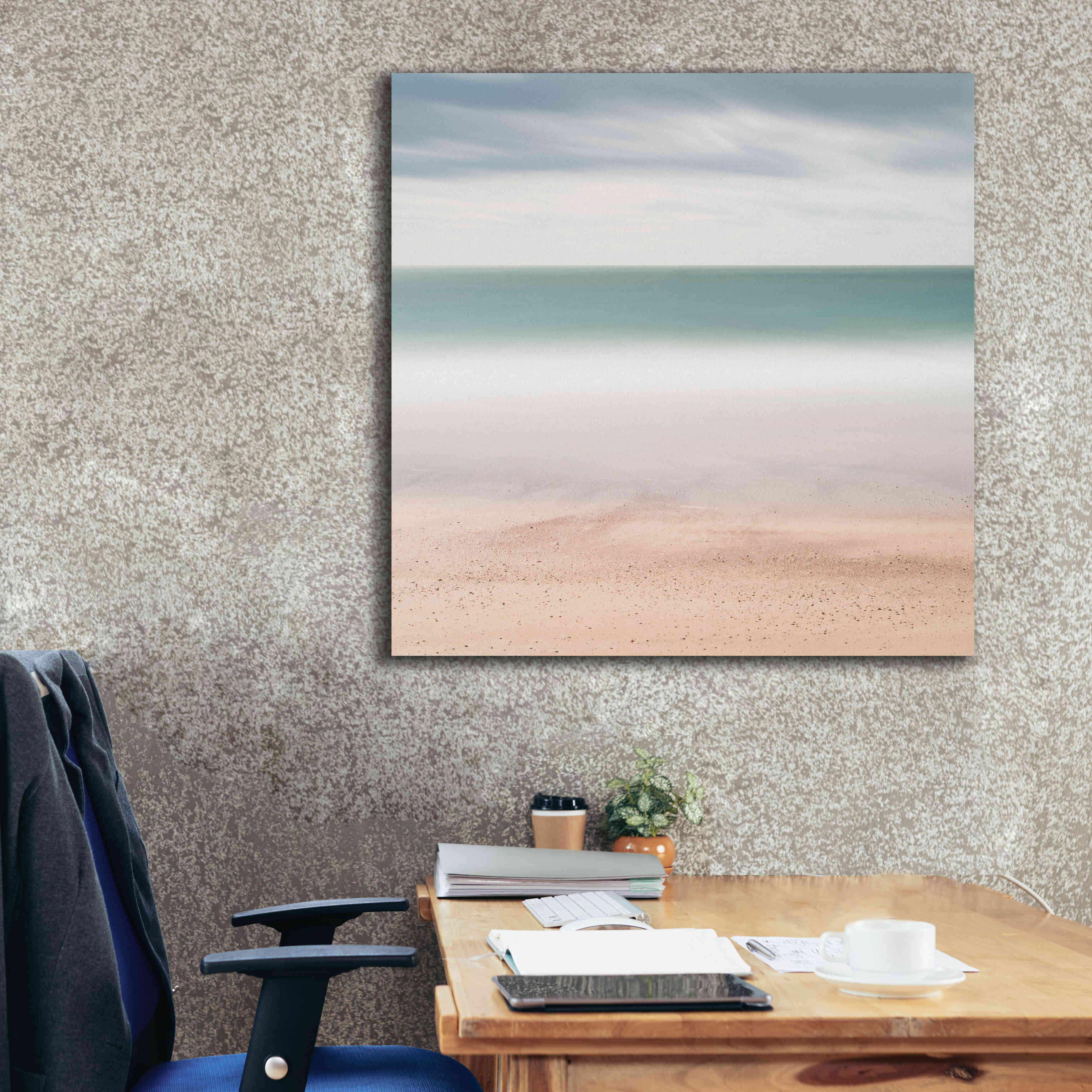 'Beach Sea Sky' by Wilco Dragt, Giclee Canvas Wall Art,37 x 37