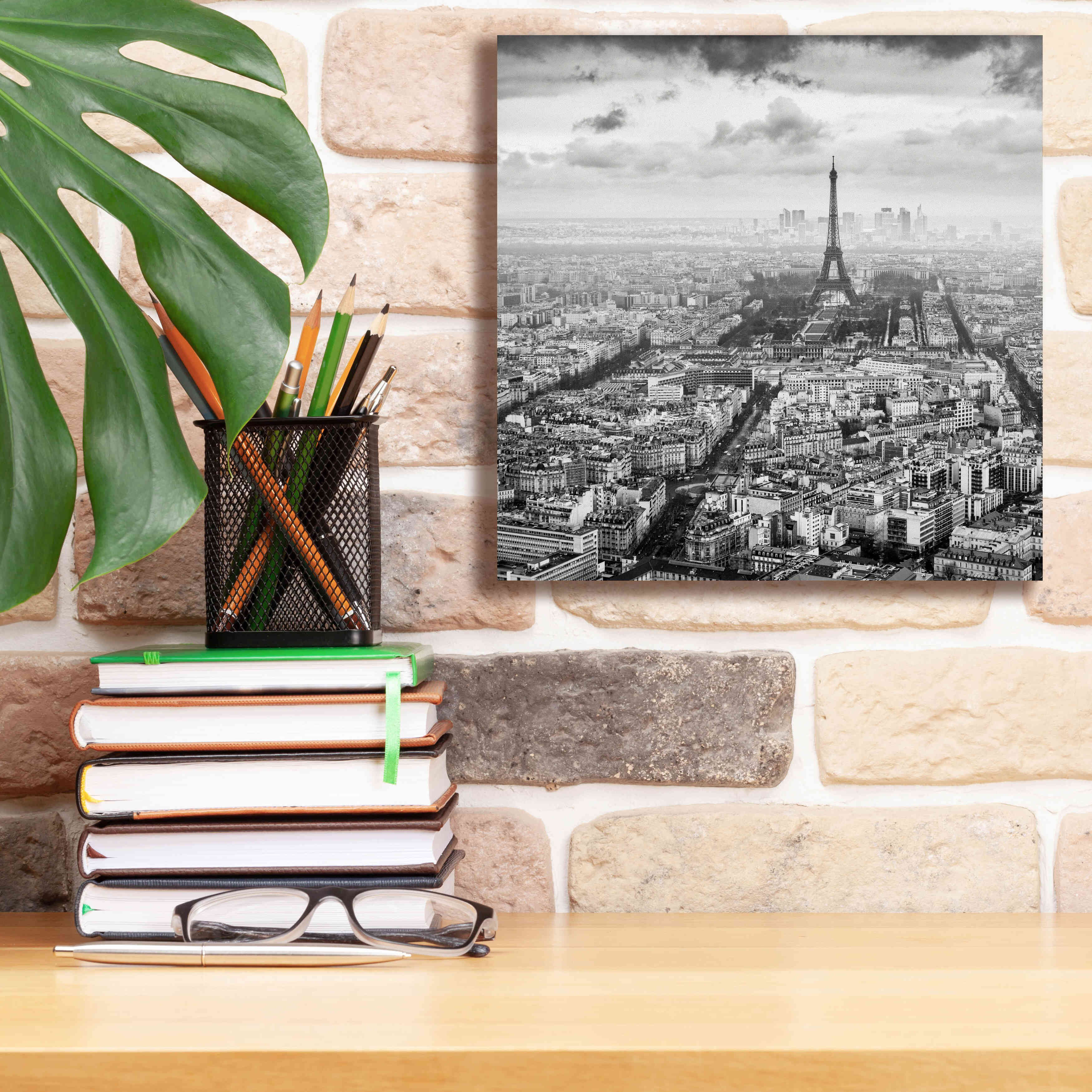 'La Tour Eiffel et La Defense' by Wilco Dragt, Giclee Canvas Wall Art,12 x 12