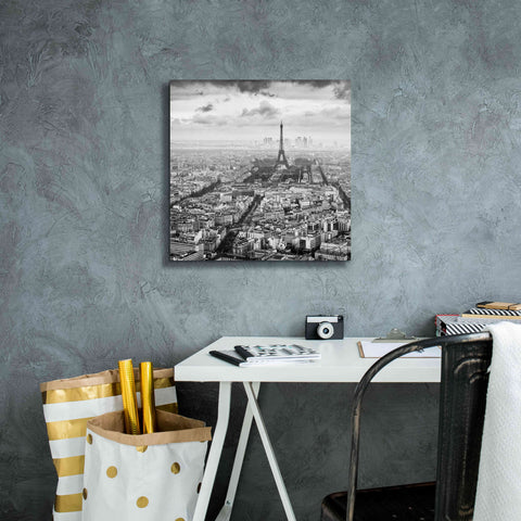 Image of 'La Tour Eiffel et La Defense' by Wilco Dragt, Giclee Canvas Wall Art,18 x 18