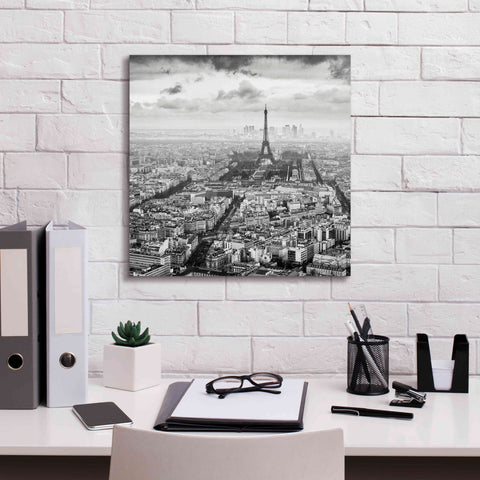Image of 'La Tour Eiffel et La Defense' by Wilco Dragt, Giclee Canvas Wall Art,18 x 18