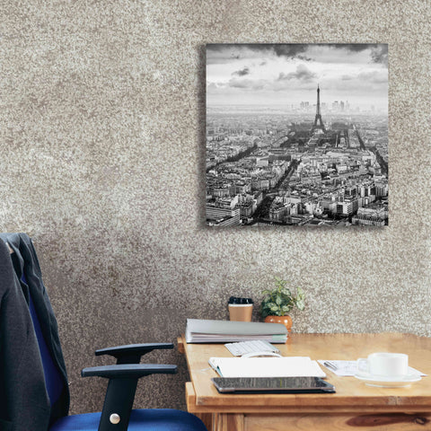 Image of 'La Tour Eiffel et La Defense' by Wilco Dragt, Giclee Canvas Wall Art,26 x 26