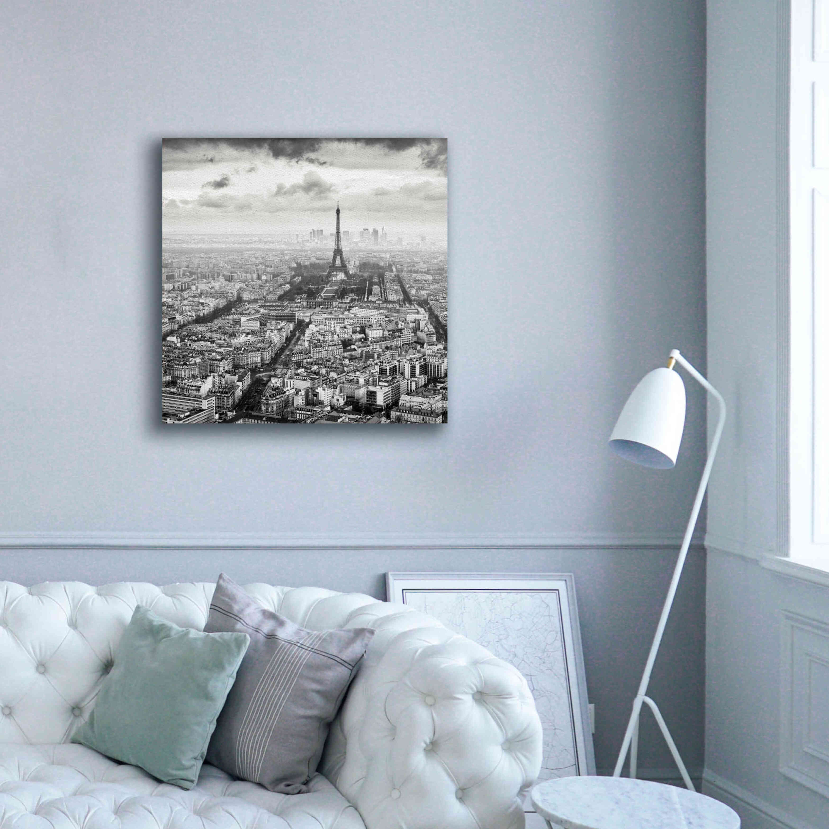 'La Tour Eiffel et La Defense' by Wilco Dragt, Giclee Canvas Wall Art,37 x 37