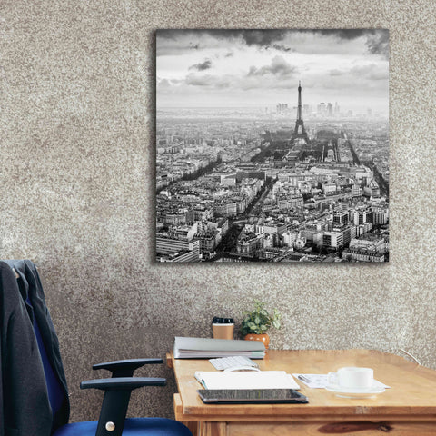 Image of 'La Tour Eiffel et La Defense' by Wilco Dragt, Giclee Canvas Wall Art,37 x 37