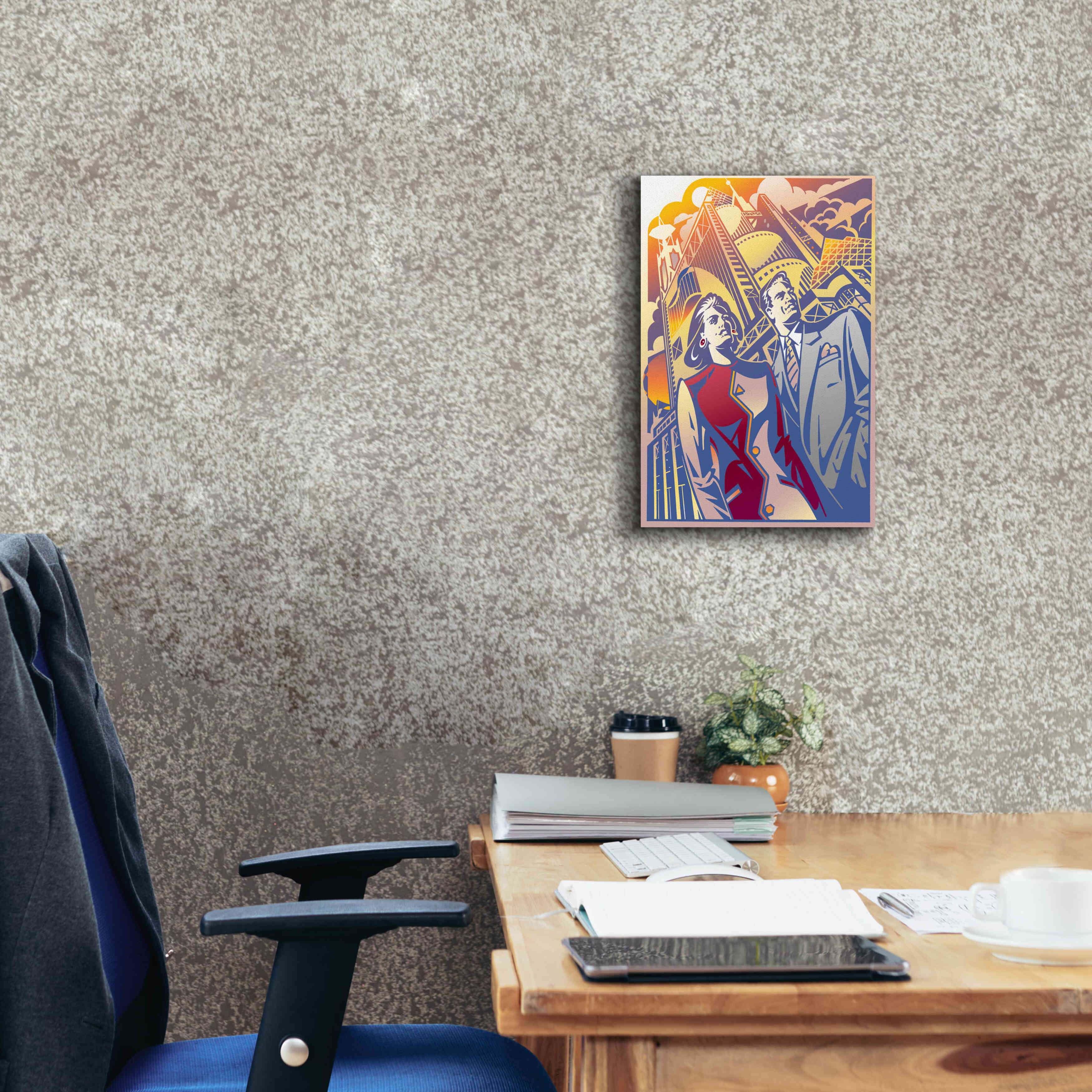 'Architectural Business Couple' by David Chestnutt, Giclee Canvas Wall Art,12 x 18