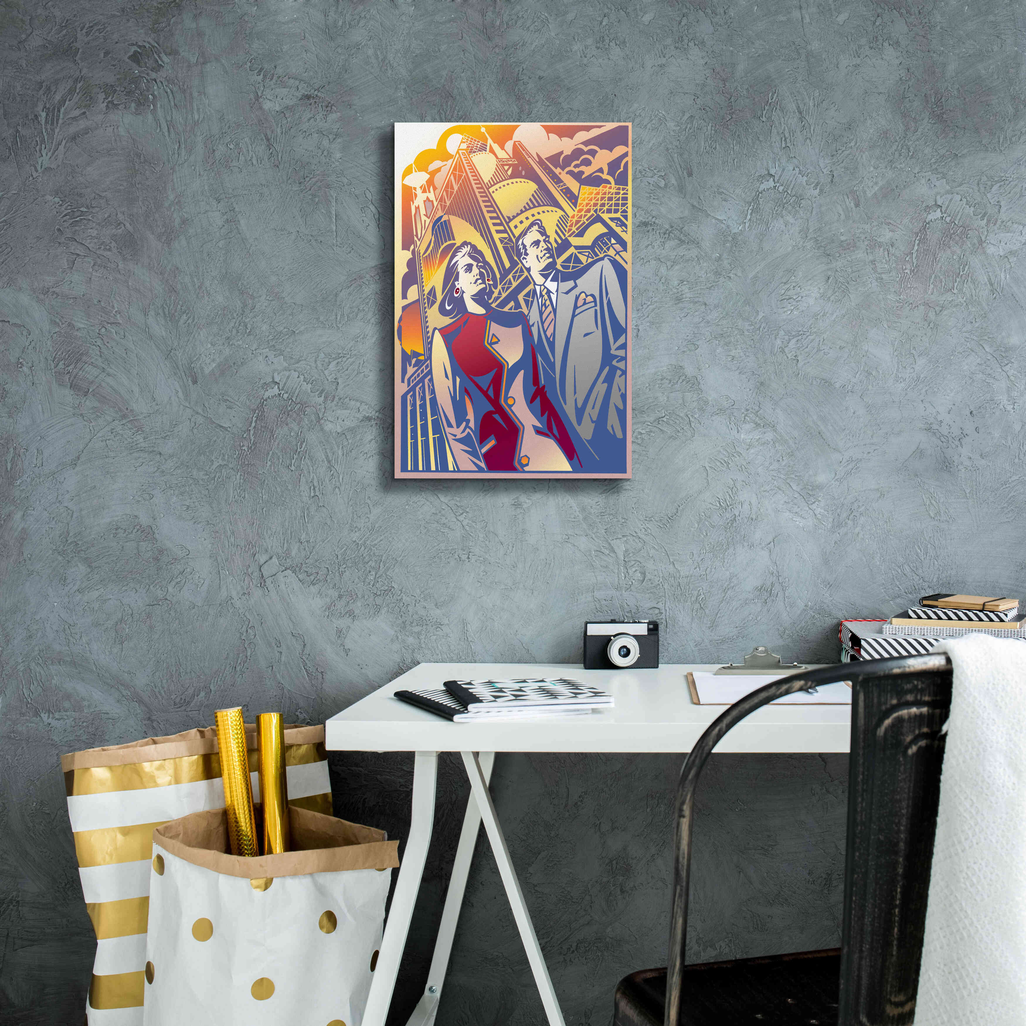 'Architectural Business Couple' by David Chestnutt, Giclee Canvas Wall Art,12 x 18