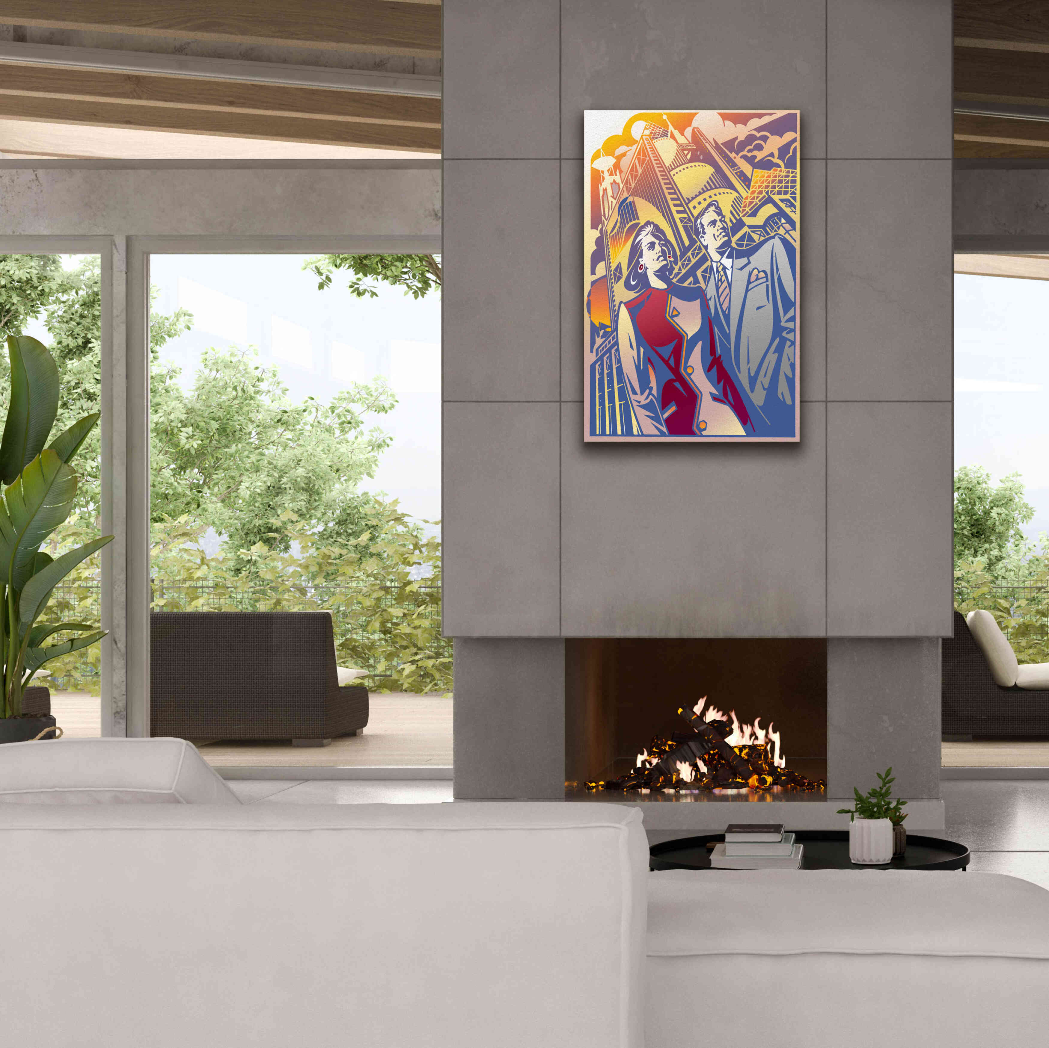 'Architectural Business Couple' by David Chestnutt, Giclee Canvas Wall Art,26 x 40