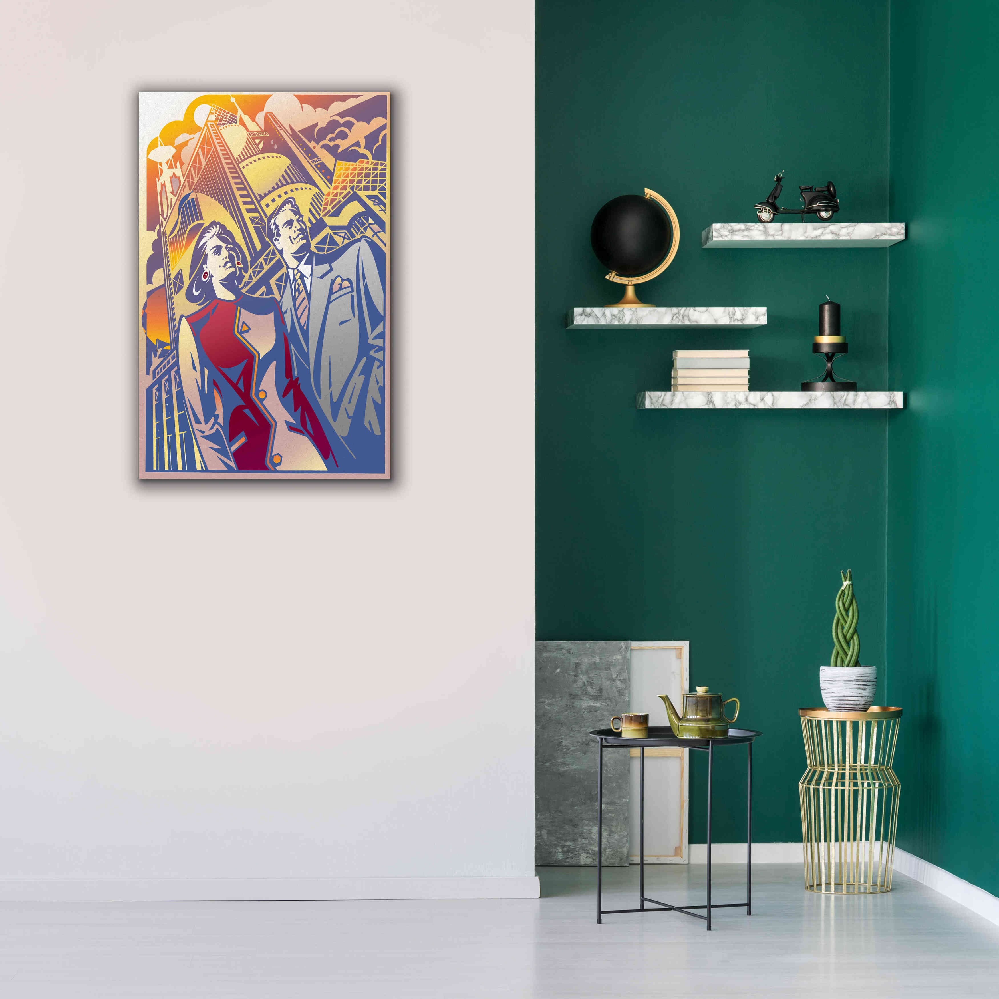 'Architectural Business Couple' by David Chestnutt, Giclee Canvas Wall Art,26 x 40