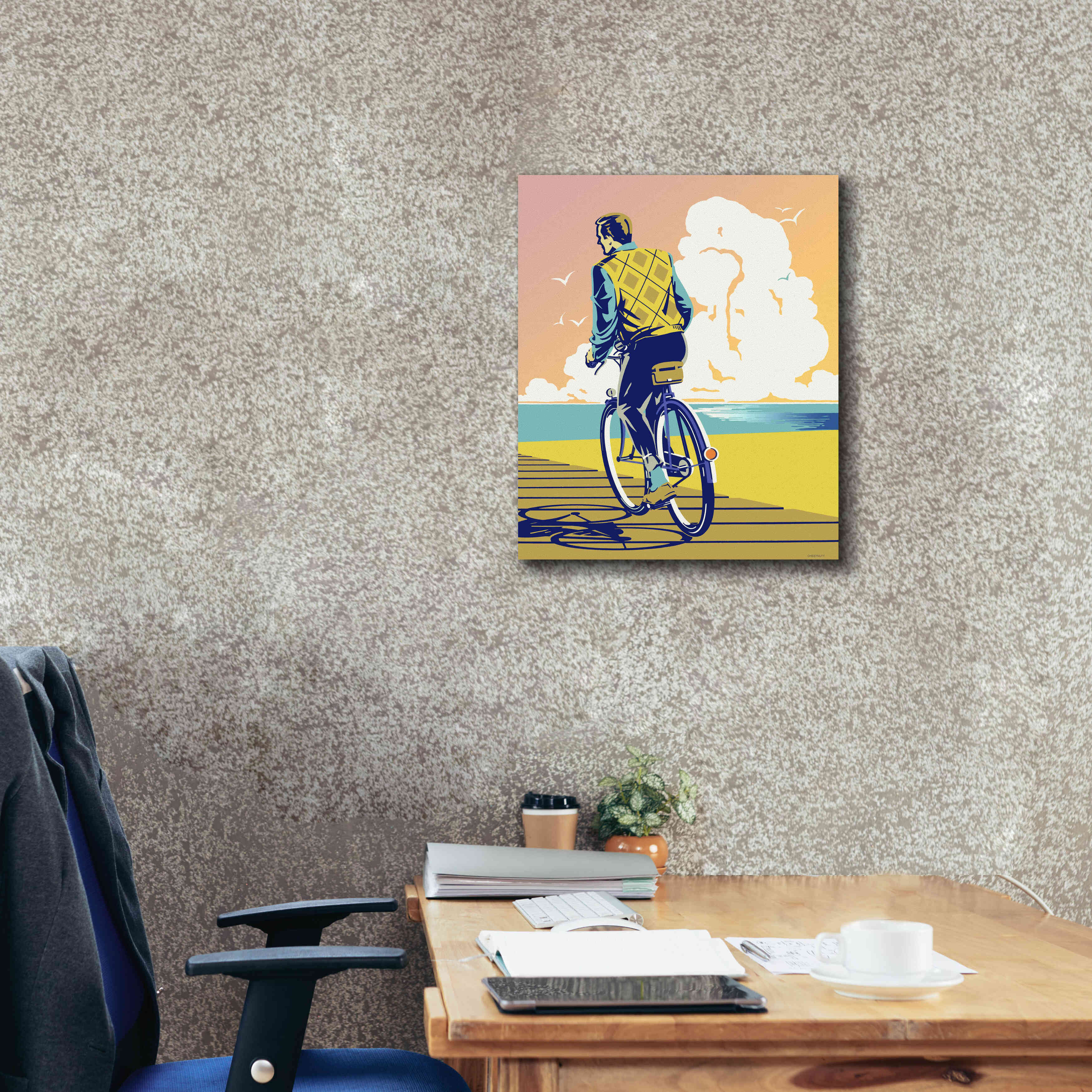 'Beach Bike' by David Chestnutt, Giclee Canvas Wall Art,20 x 24