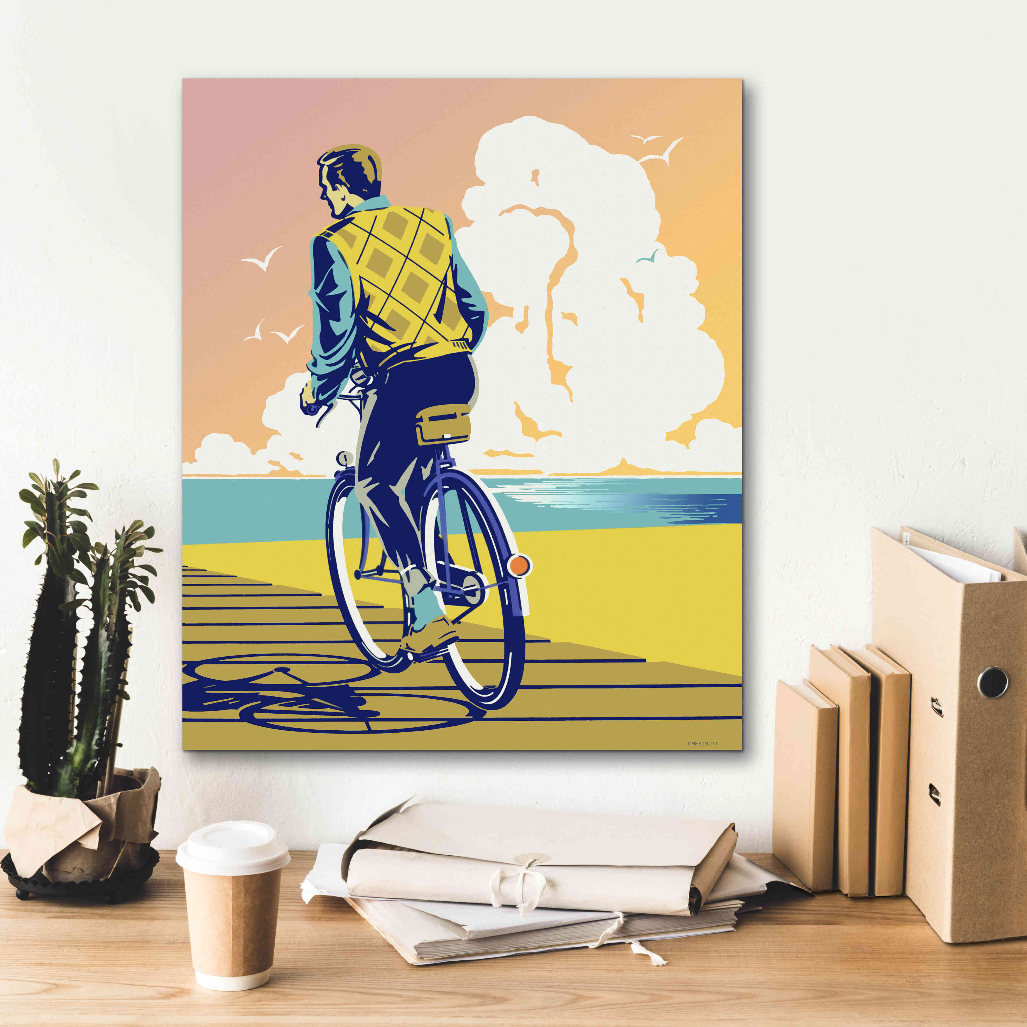 'Beach Bike' by David Chestnutt, Giclee Canvas Wall Art,20 x 24