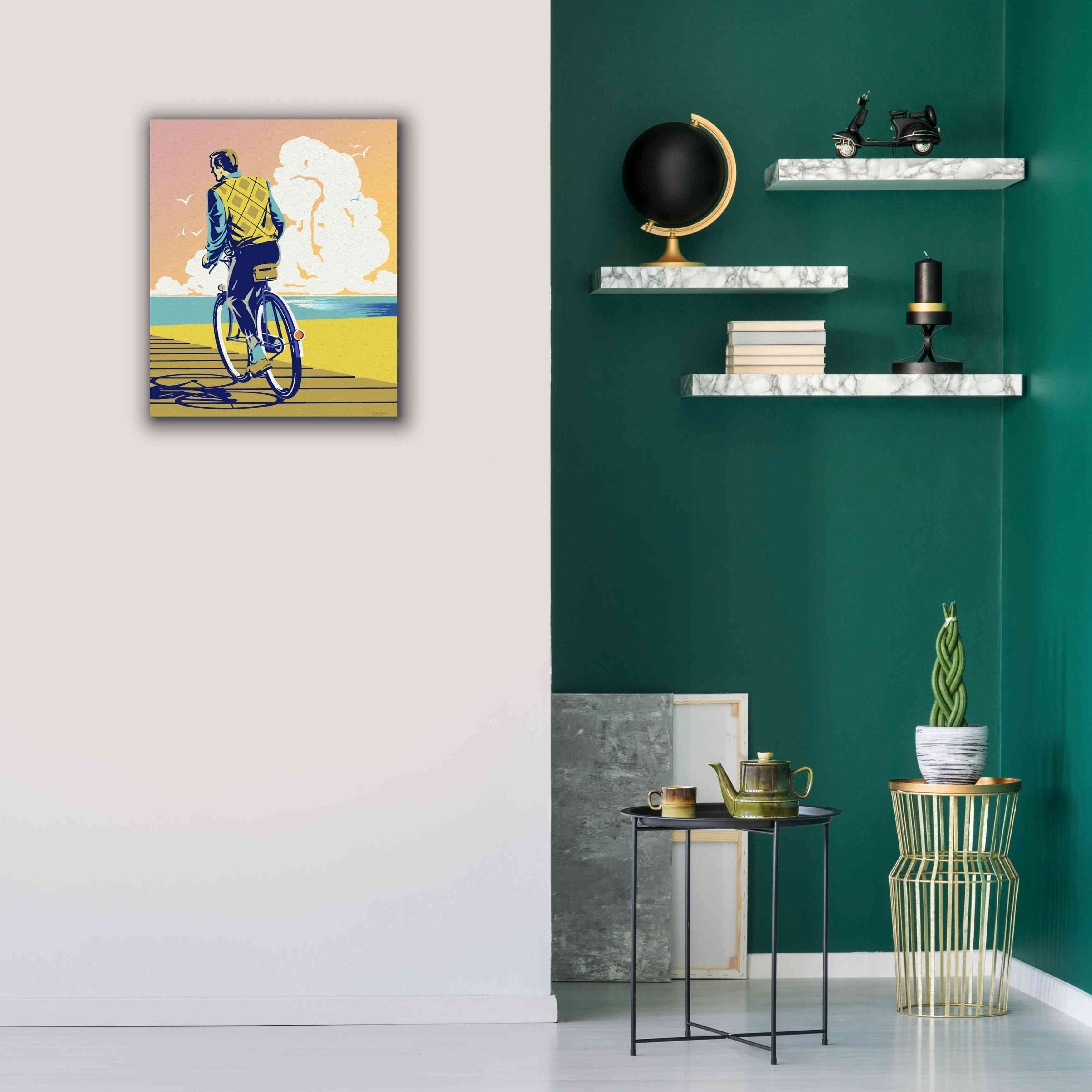 'Beach Bike' by David Chestnutt, Giclee Canvas Wall Art,20 x 24