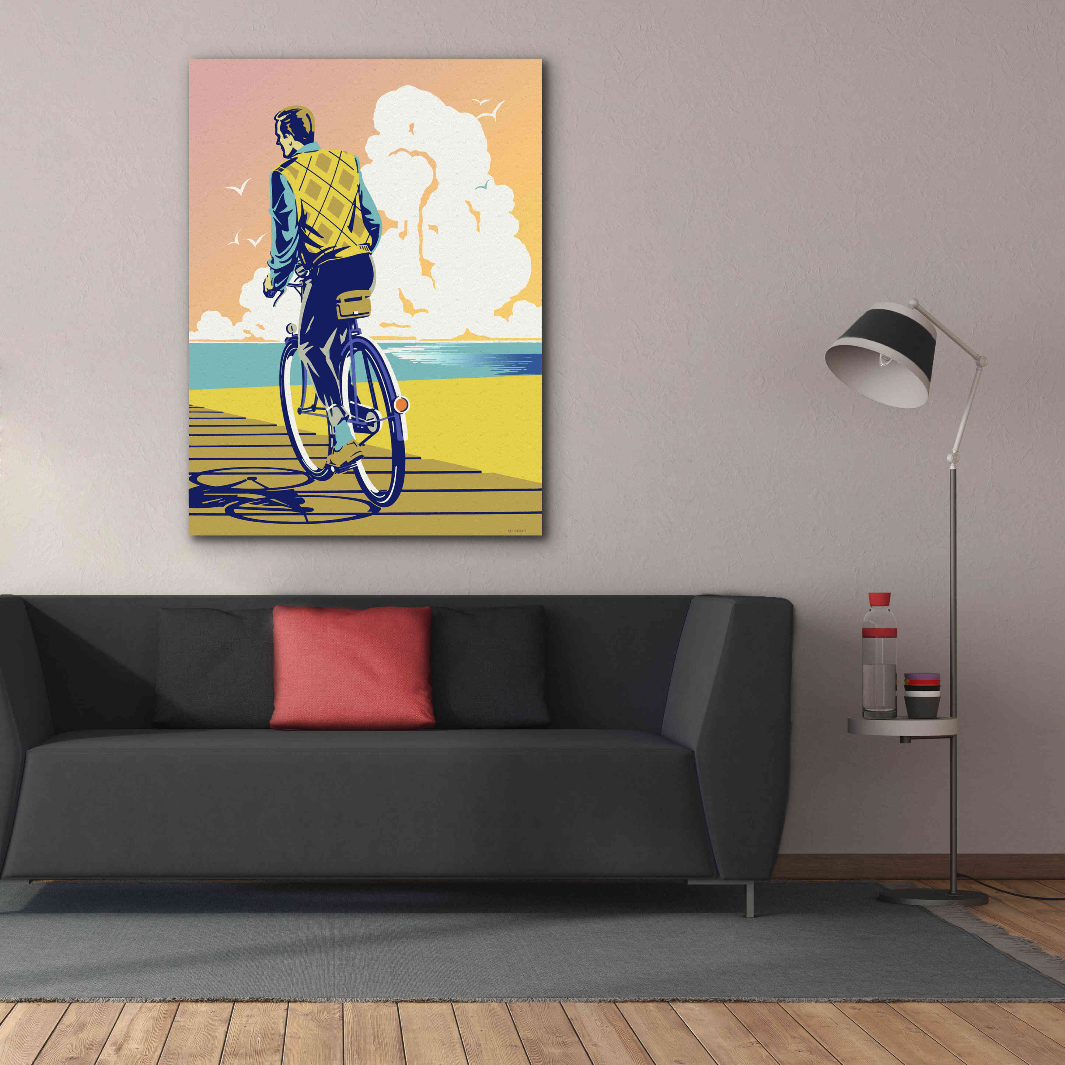 'Beach Bike' by David Chestnutt, Giclee Canvas Wall Art,40 x 54