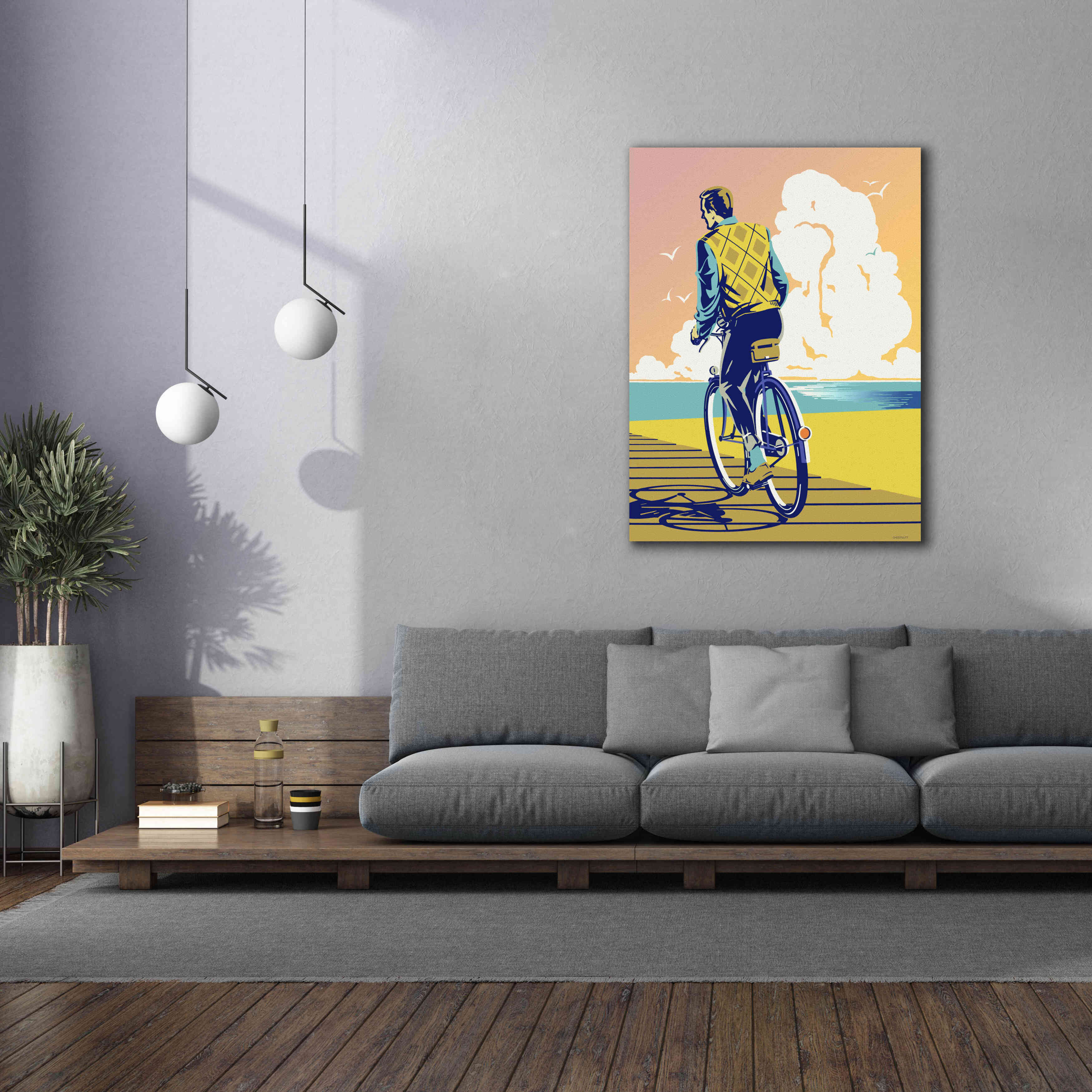 'Beach Bike' by David Chestnutt, Giclee Canvas Wall Art,40 x 54